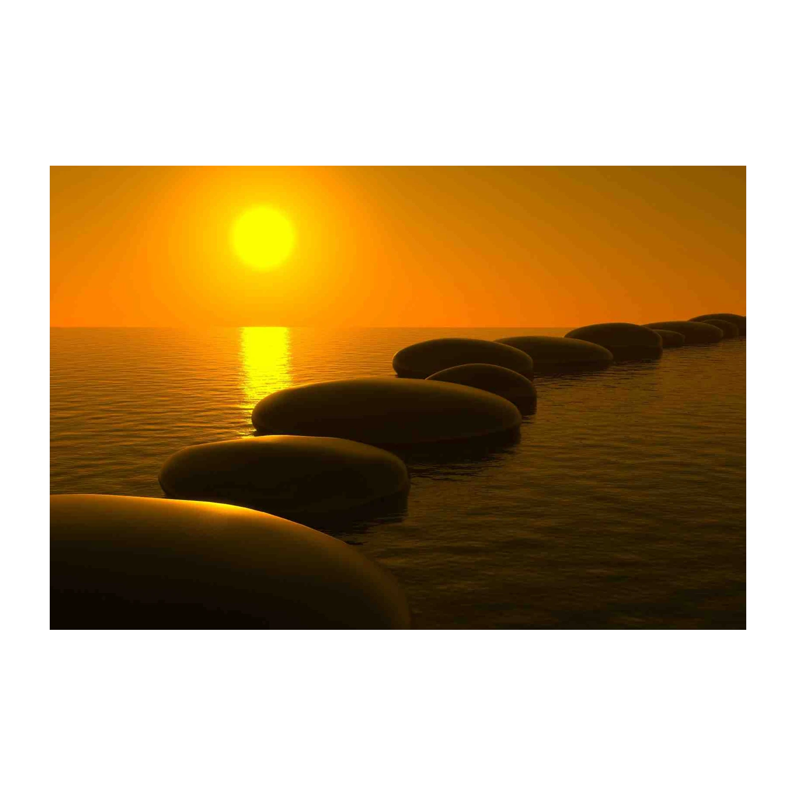 Serene Sunset Zen Stones Wall Art