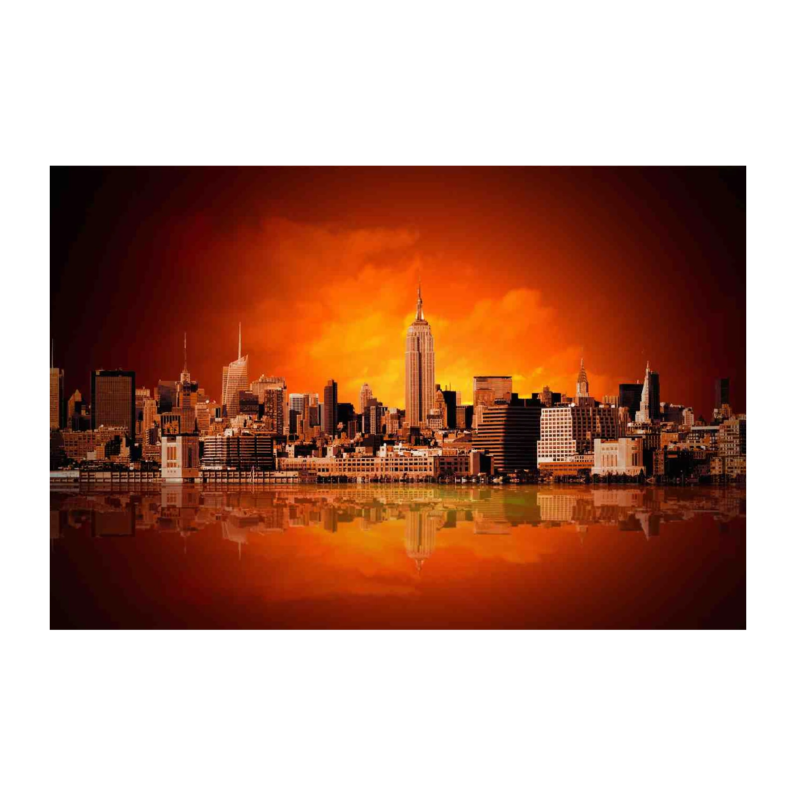 Fiery New York Skyline Sunset Wall Art