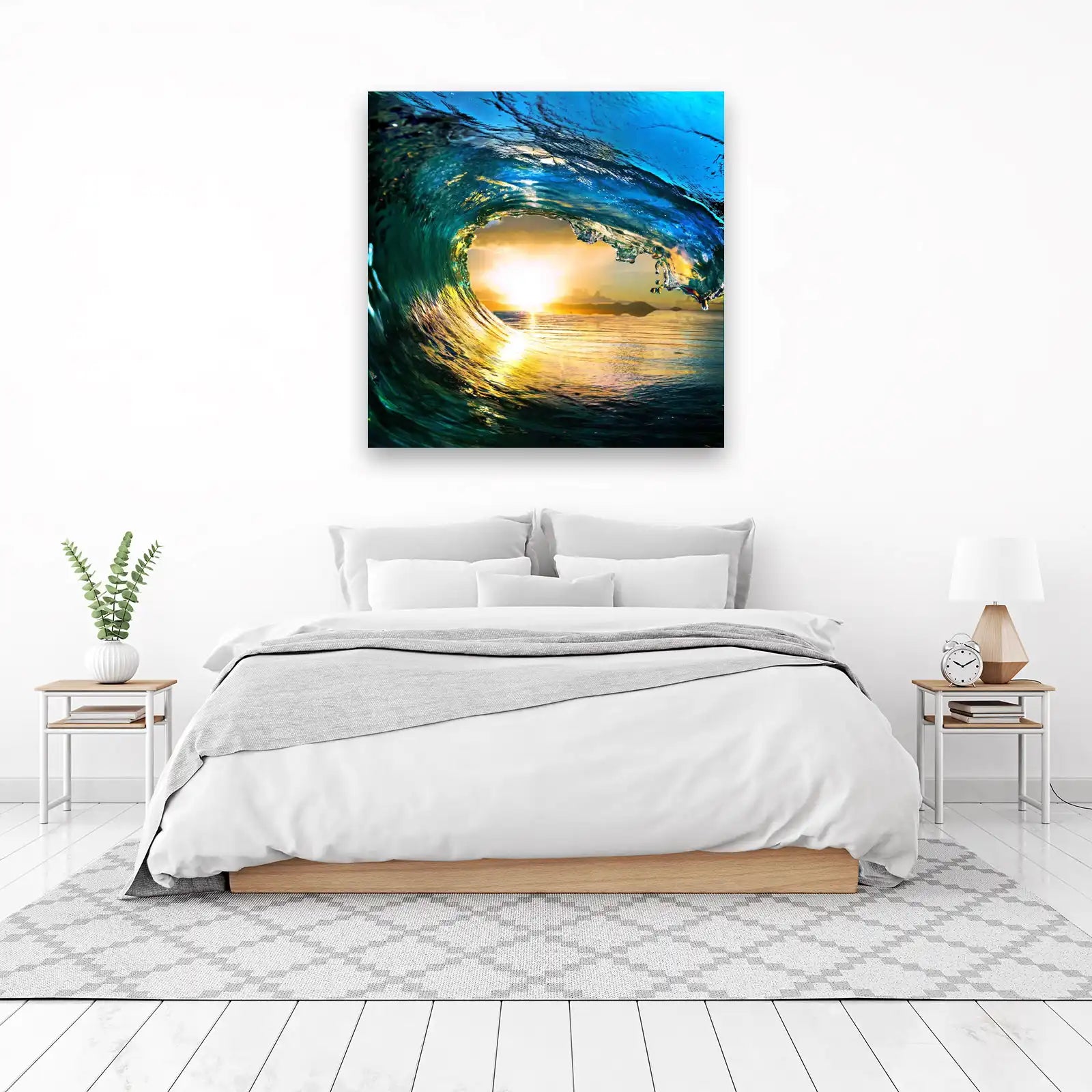 Ocean Sunset Wave Wall Art