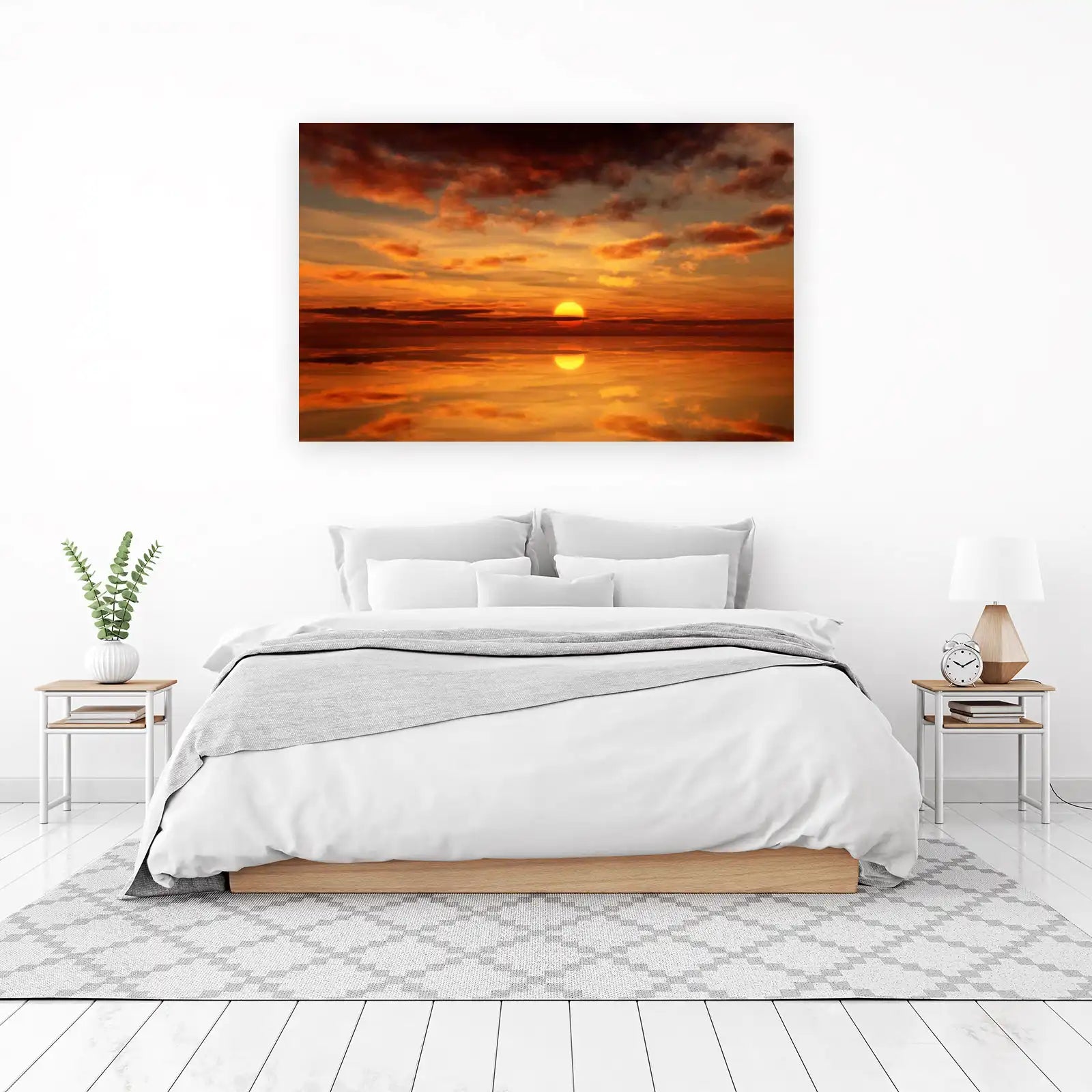 Vibrant Sunset Over Water Wall Art