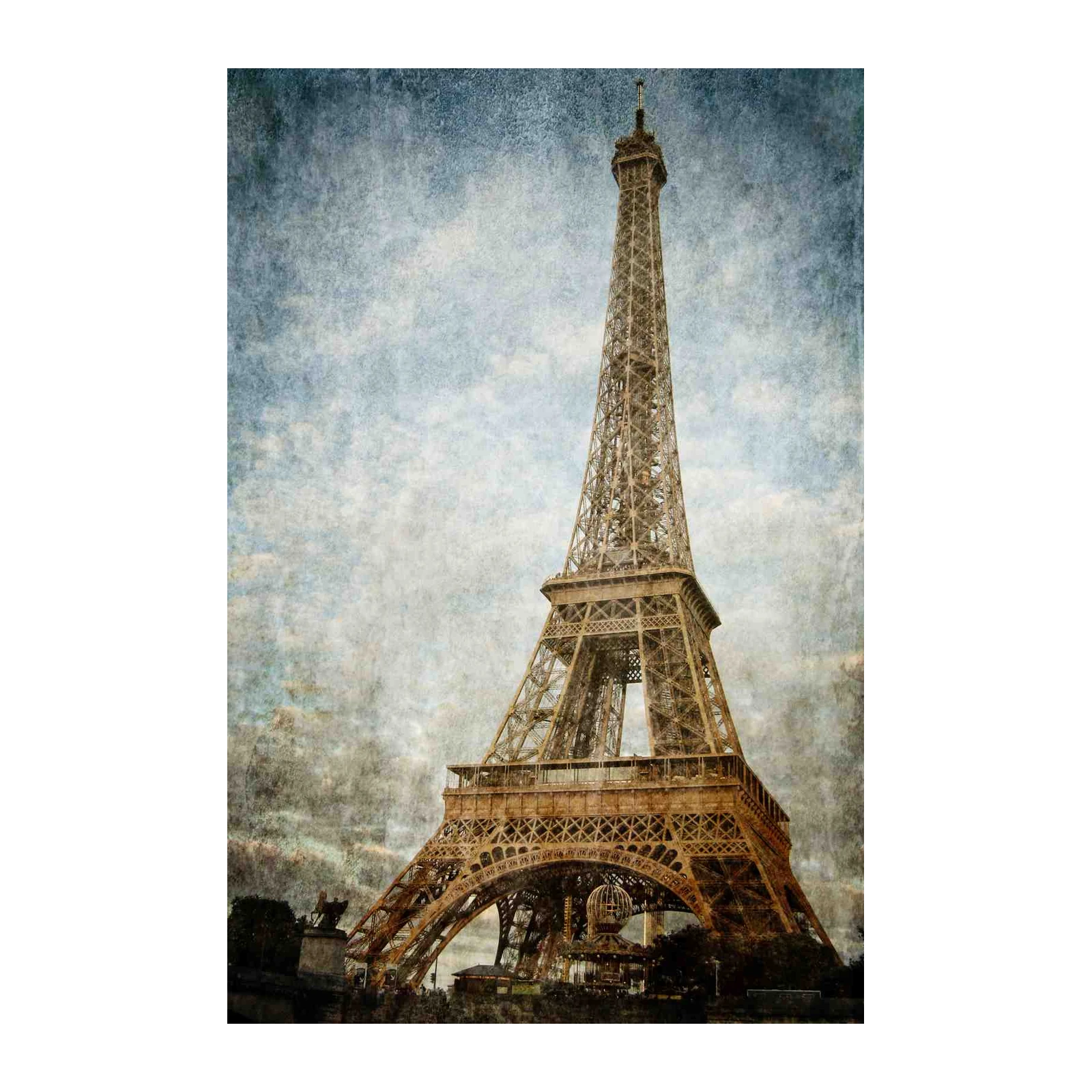 Vintage Eiffel Tower Paris Textured Wall Art