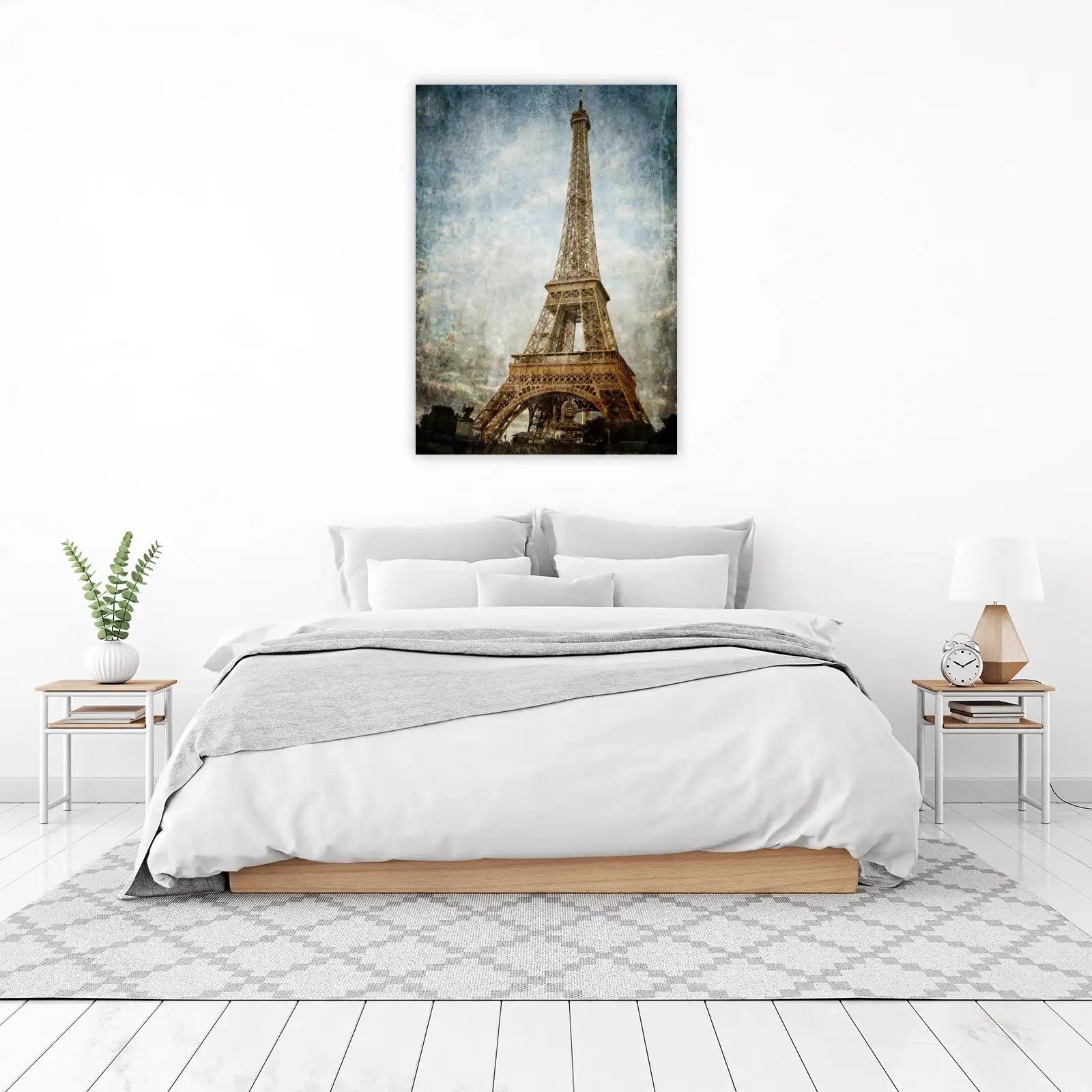 Vintage Eiffel Tower Paris Textured Wall Art