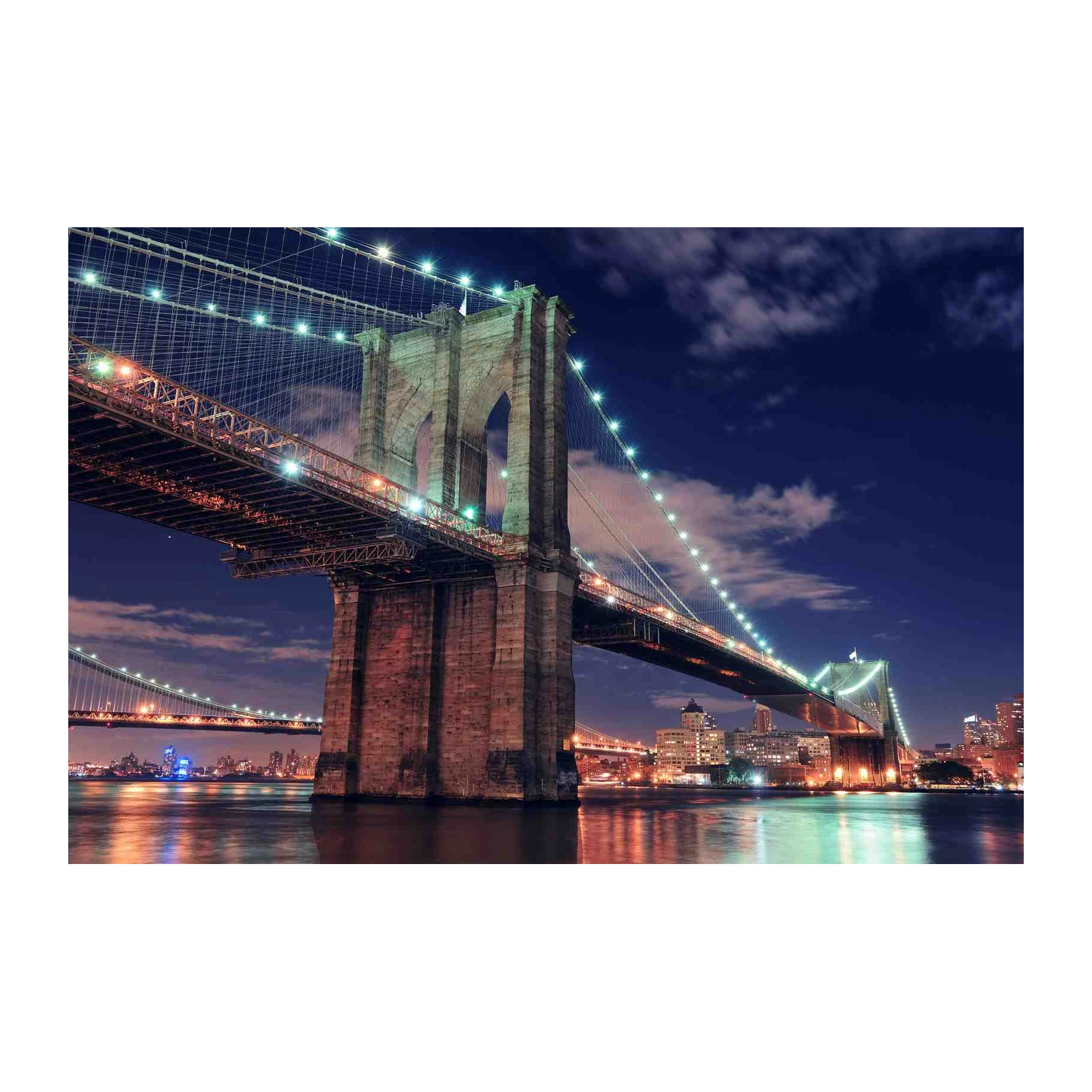 Iconic Brooklyn Bridge Nightscape Wall Art