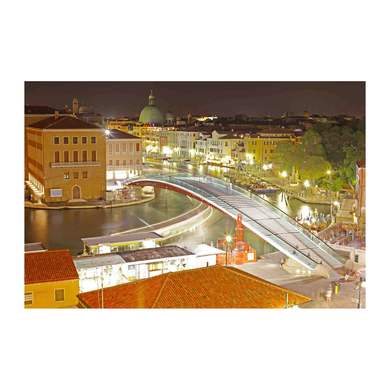 Venice Canal Bridge Night Lights Wall Art