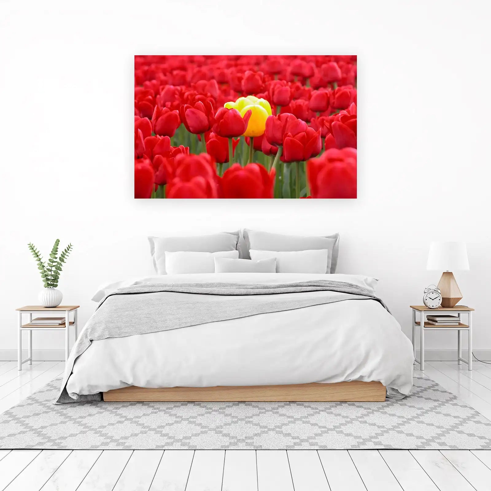 Red Tulips & Yellow Bloom Wall Art Wall Art