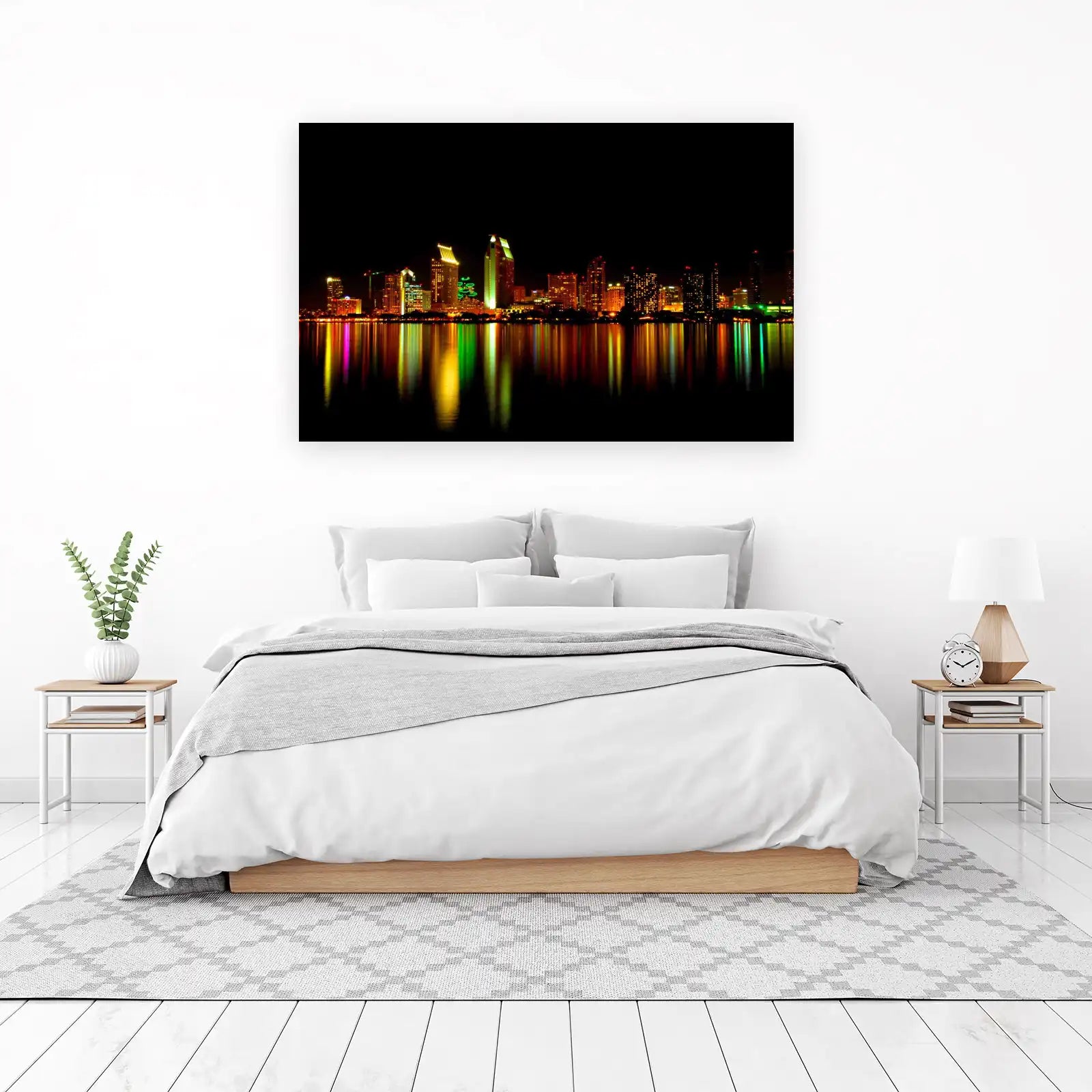 Vibrant Cityscape Reflections Wall Art