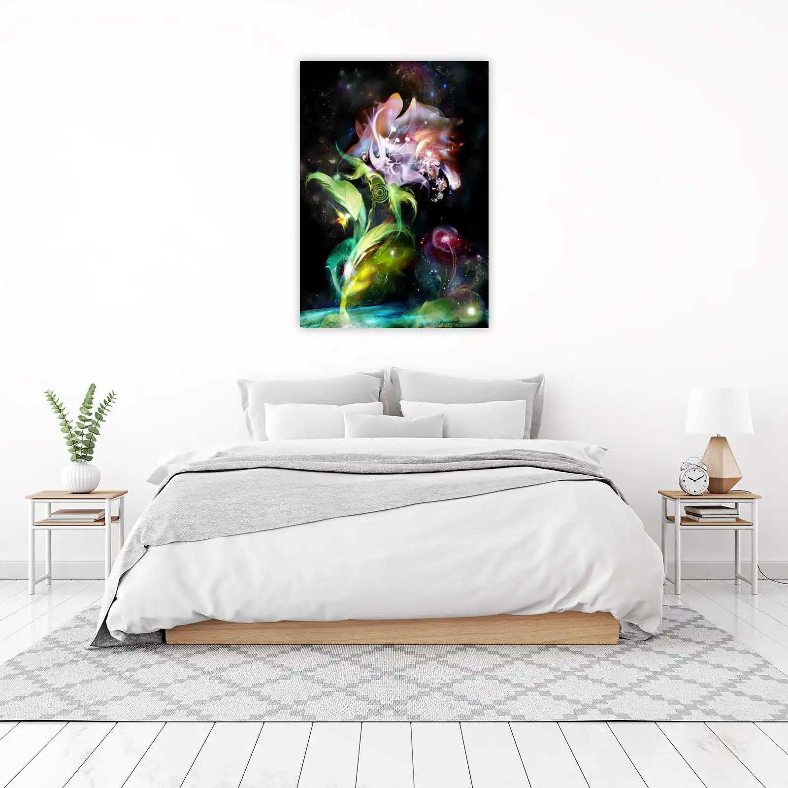 Cosmic Bloom Abstract Floral Wall Art