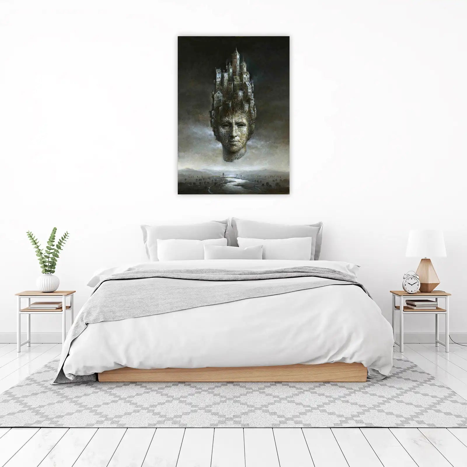 Surreal City Head Surrealism Wall Art
