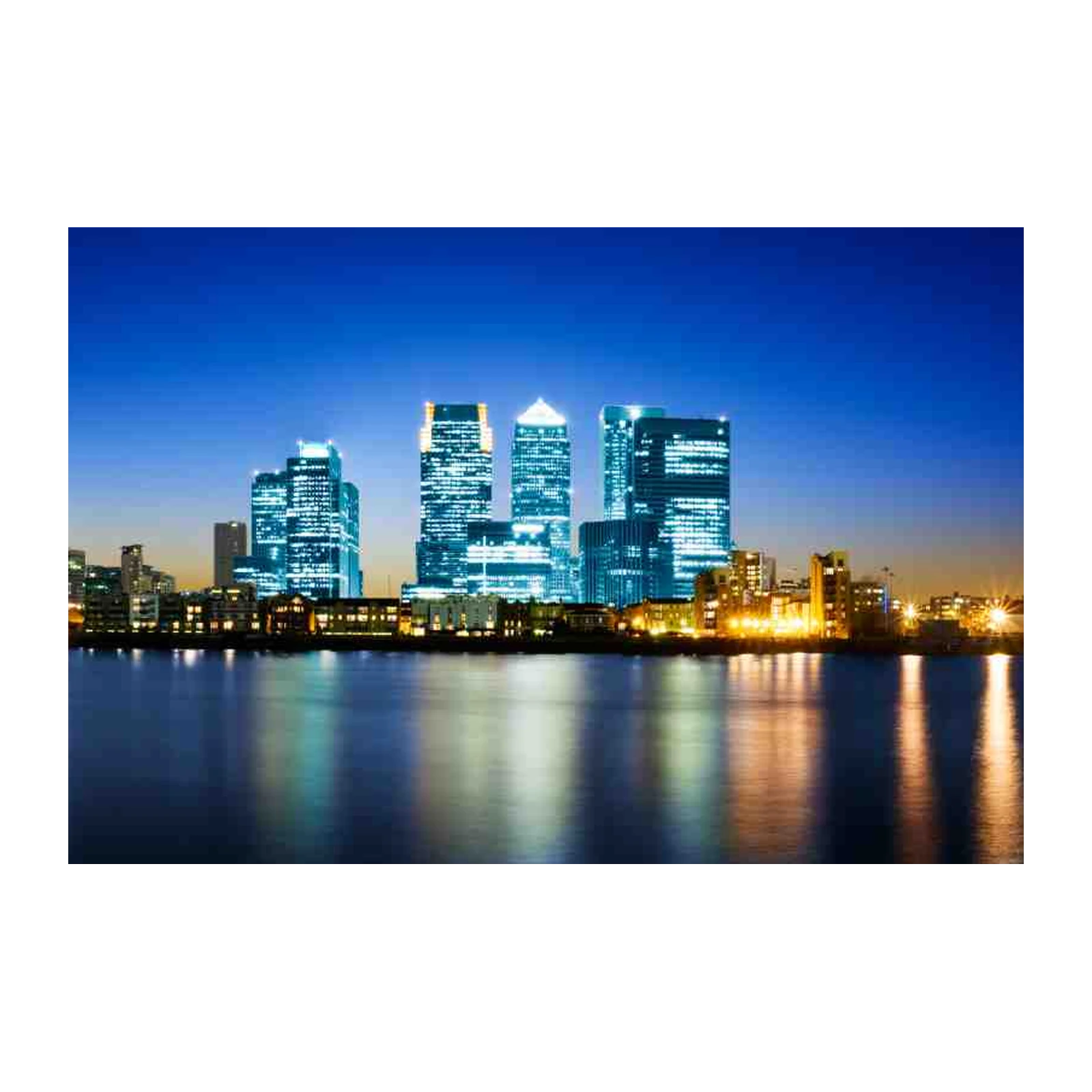 Modern Cityscape Night Skyline Wall Art