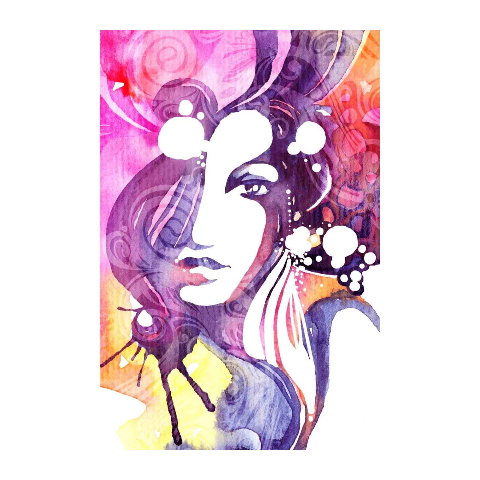 Bohemian Portrait Watercolor Wall Art