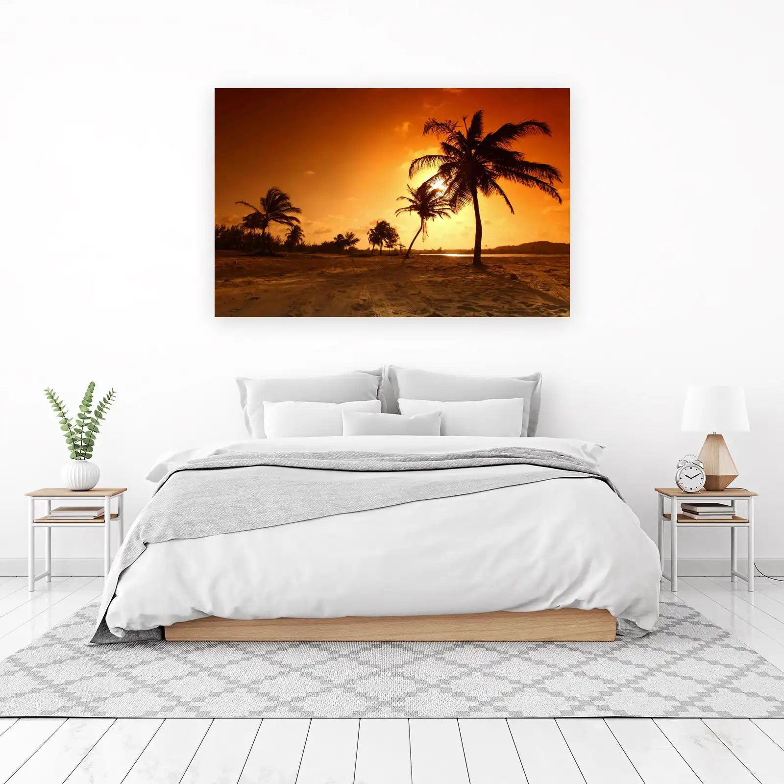 Tropical Sunset Palm Trees Wall Art