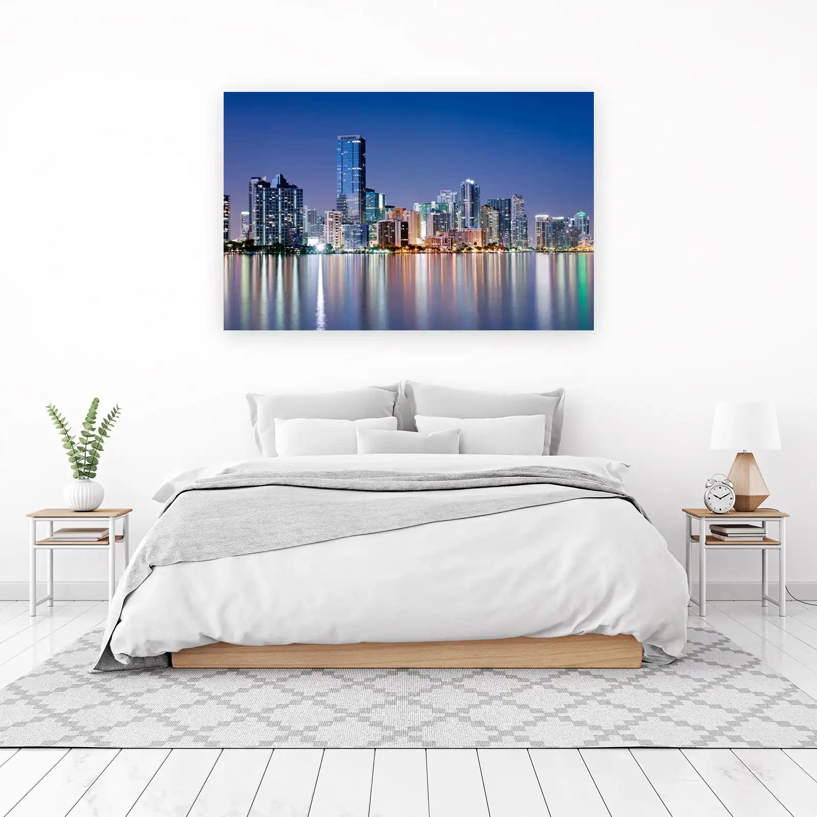 Vibrant City Skyline Reflection Wall Art