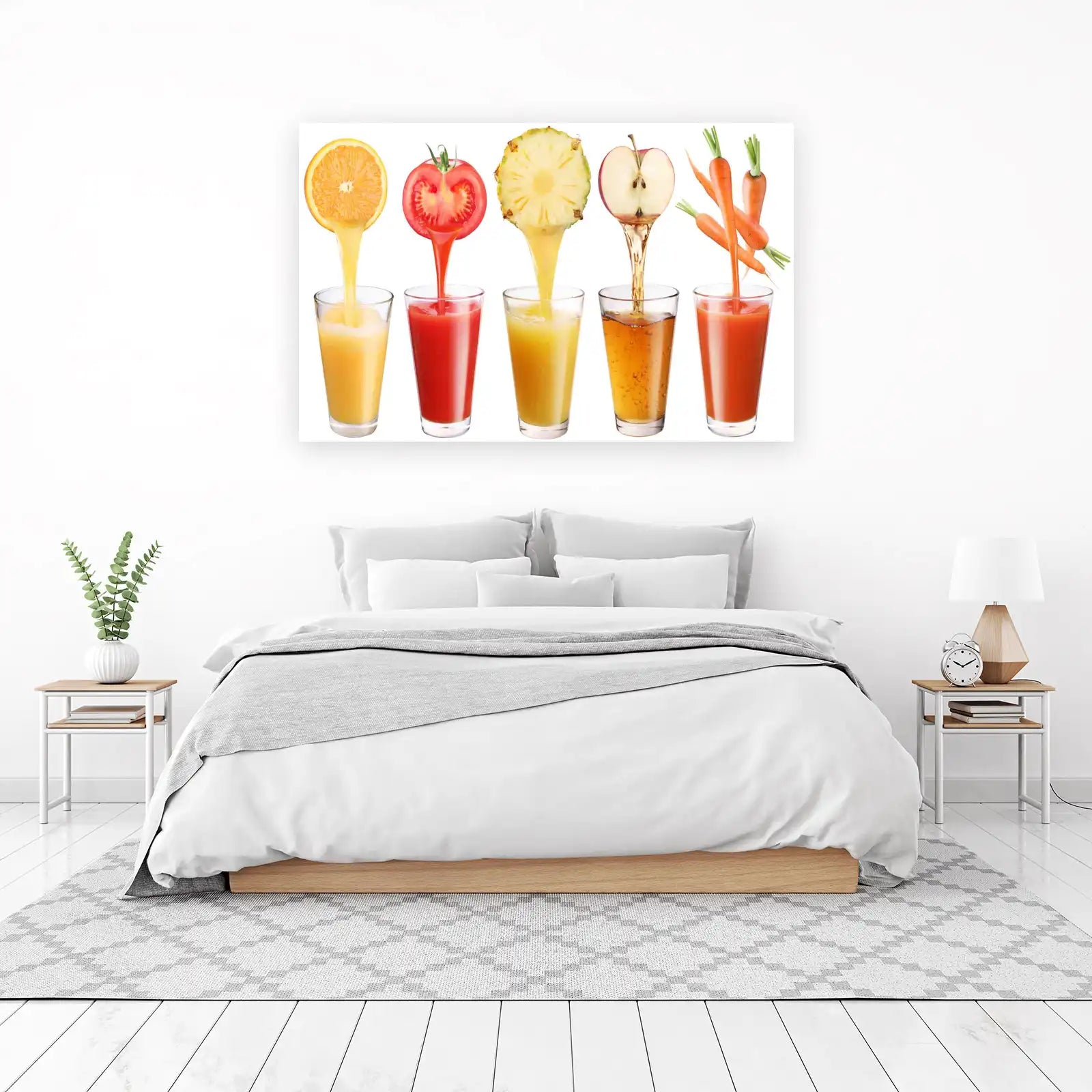 Vibrant Fruit Juices Pouring Wall Art