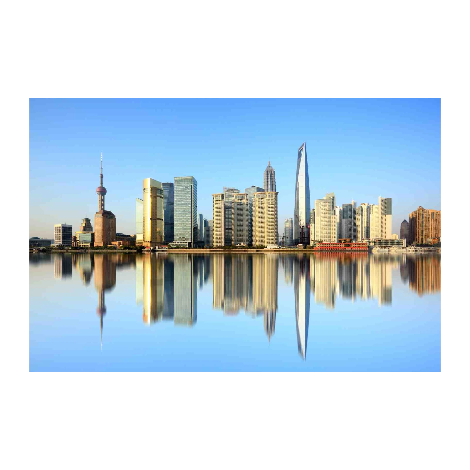 Shanghai Skyline Reflection Wall Art