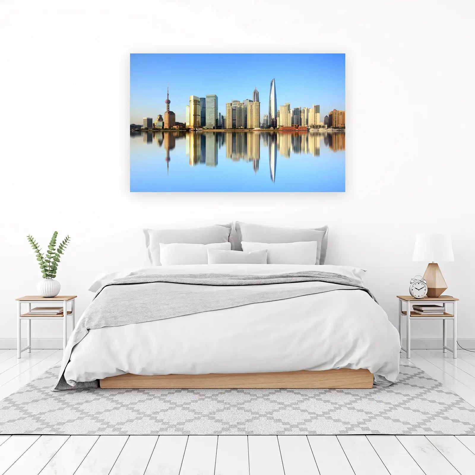 Shanghai Skyline Reflection Wall Art