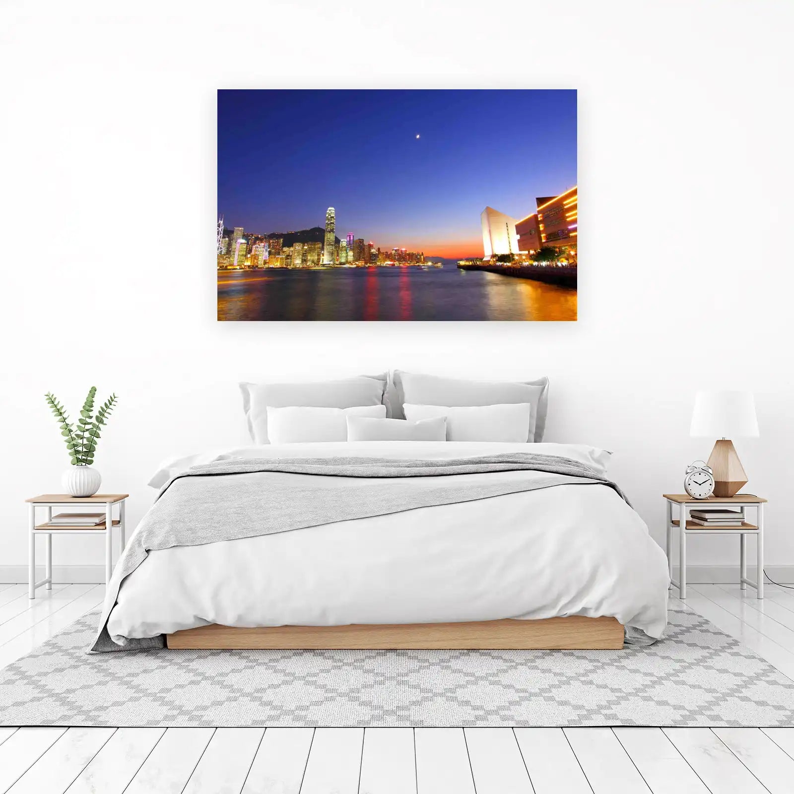 Vibrant Hong Kong Skyline Wall Art