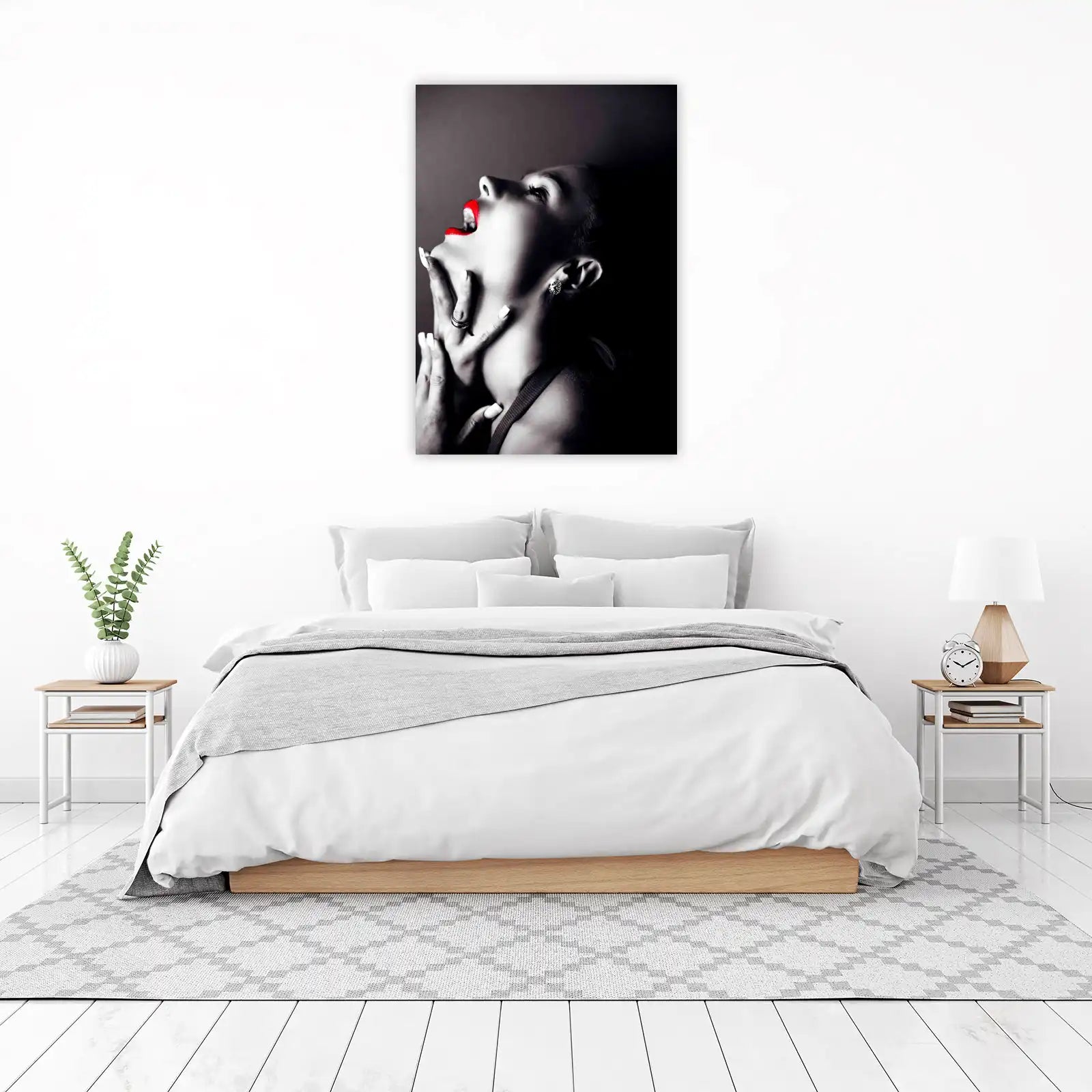Dramatic Red Lips Woman Portrait Wall Art