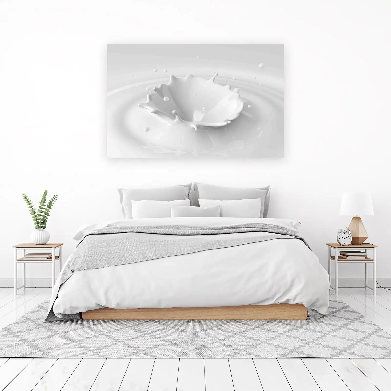 Elegant Milk Splash Abstract Art Wall Art