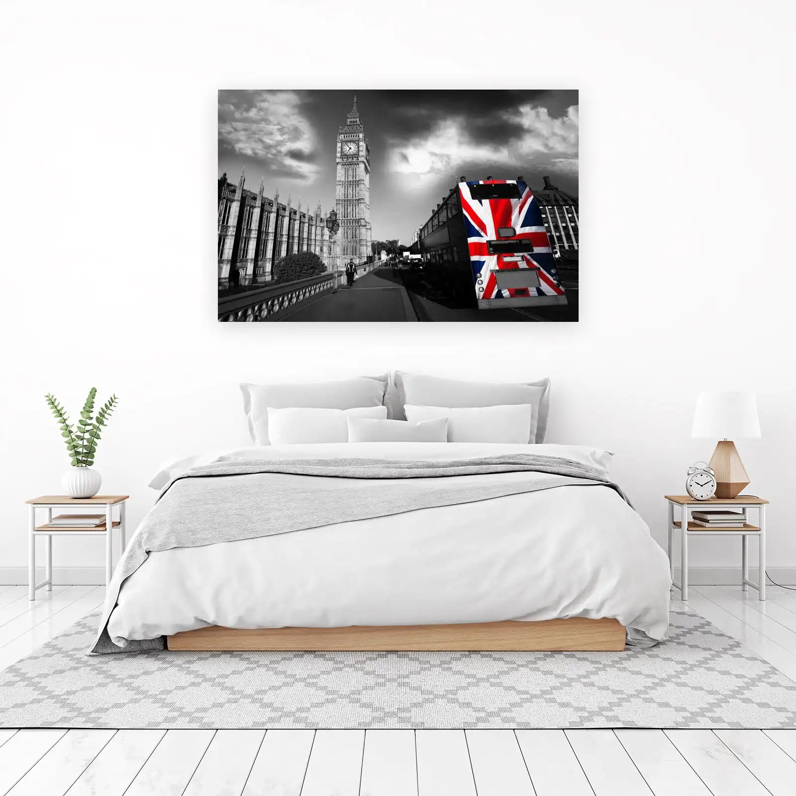 Iconic London Big Ben Union Jack Bus Wall Art
