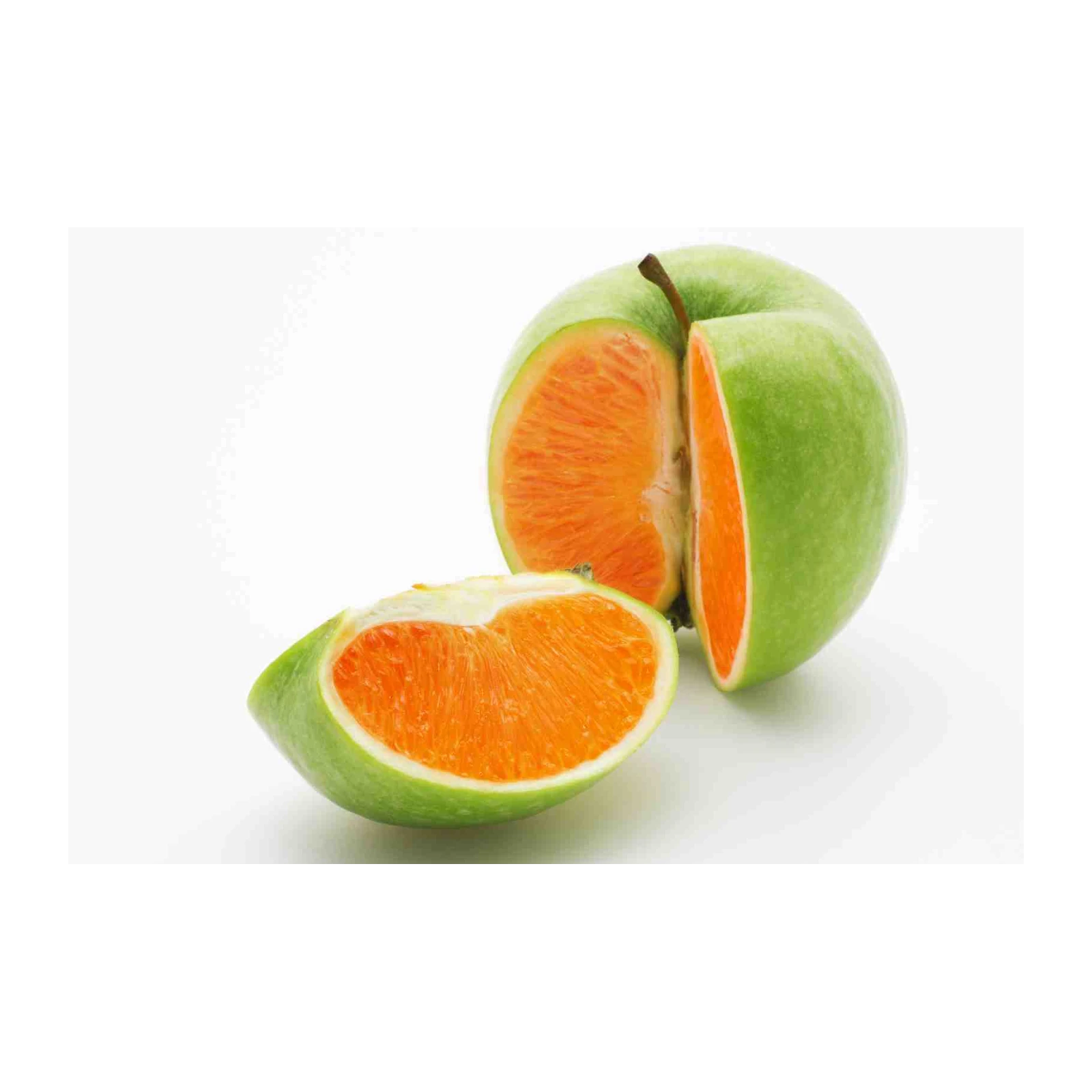Surreal Fruit Fusion Green Apple Orange Slice Wall Art