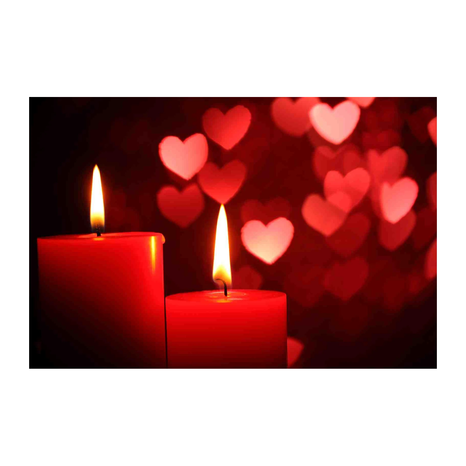 Romantic Heart Bokeh Candlelight Wall Art