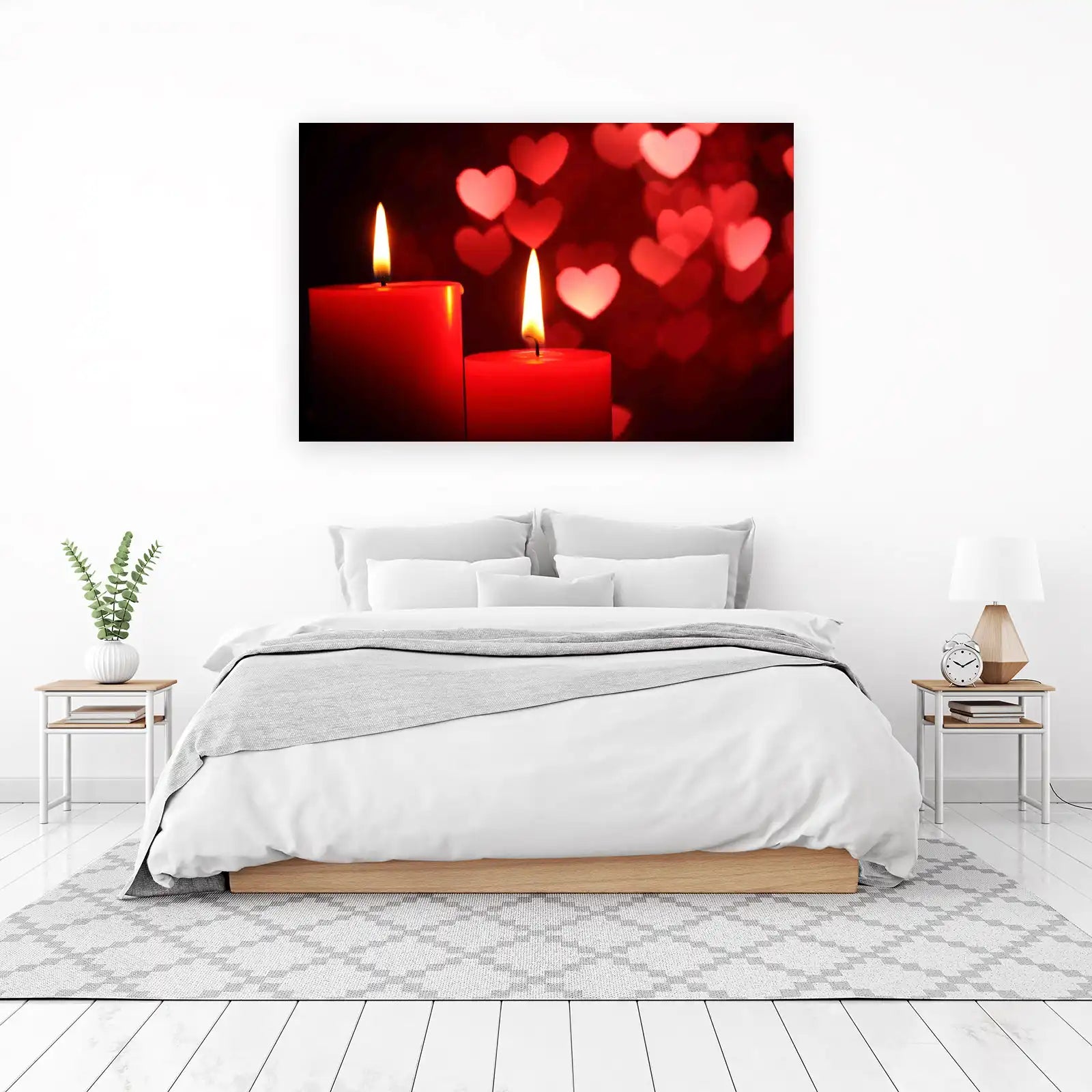Romantic Heart Bokeh Candlelight Wall Art