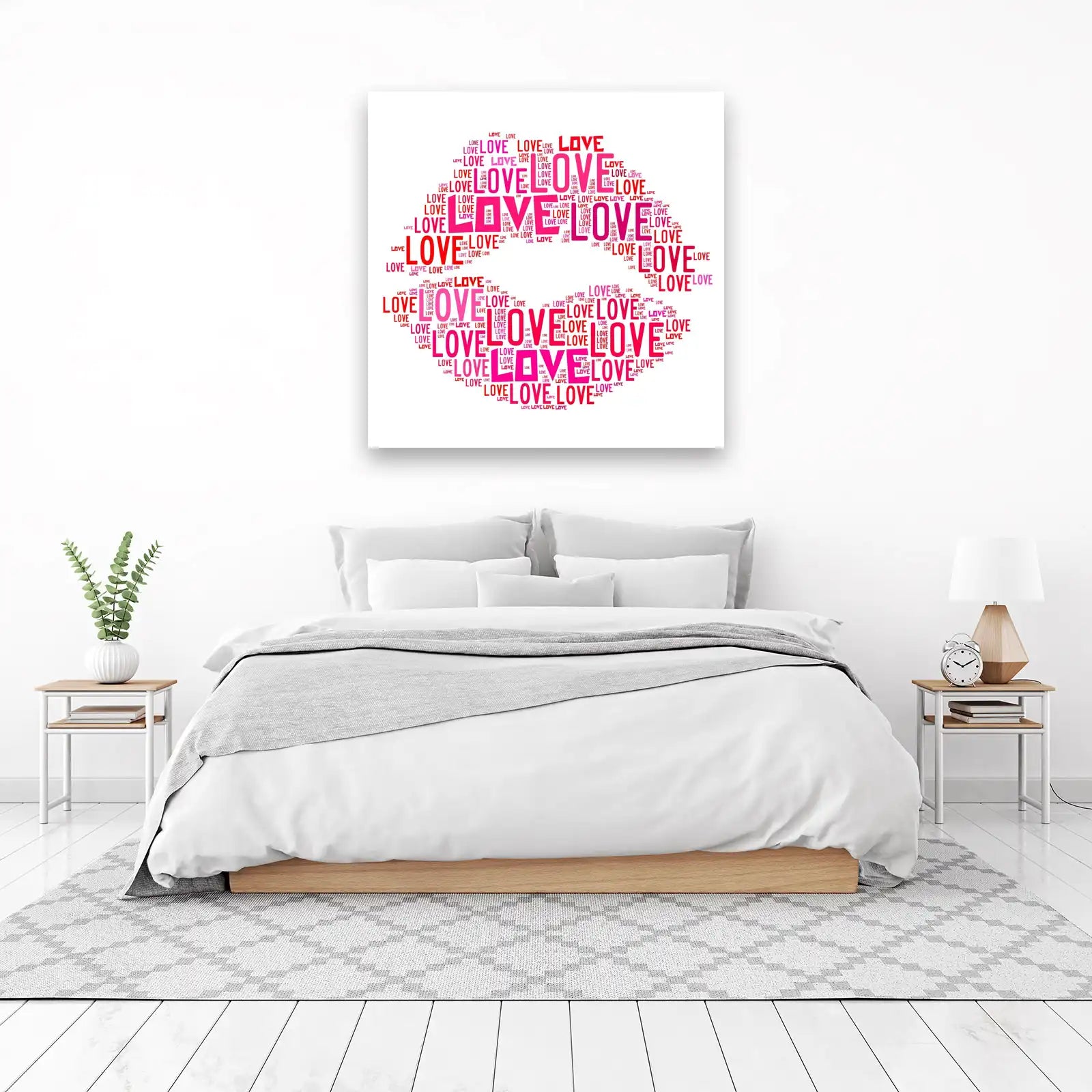 Heart of Love Word Cloud Wall Art