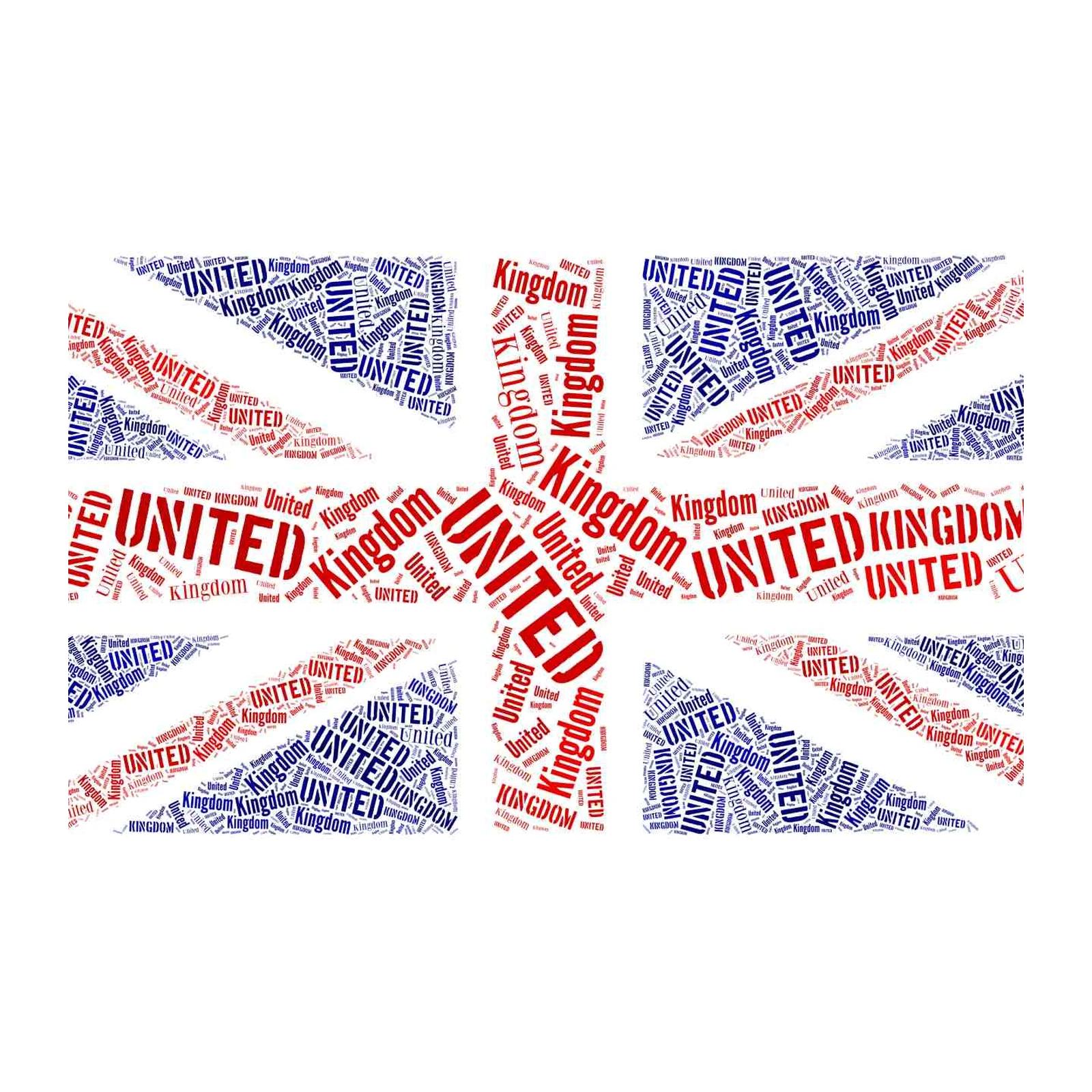 Union Jack Word Art Wall Art