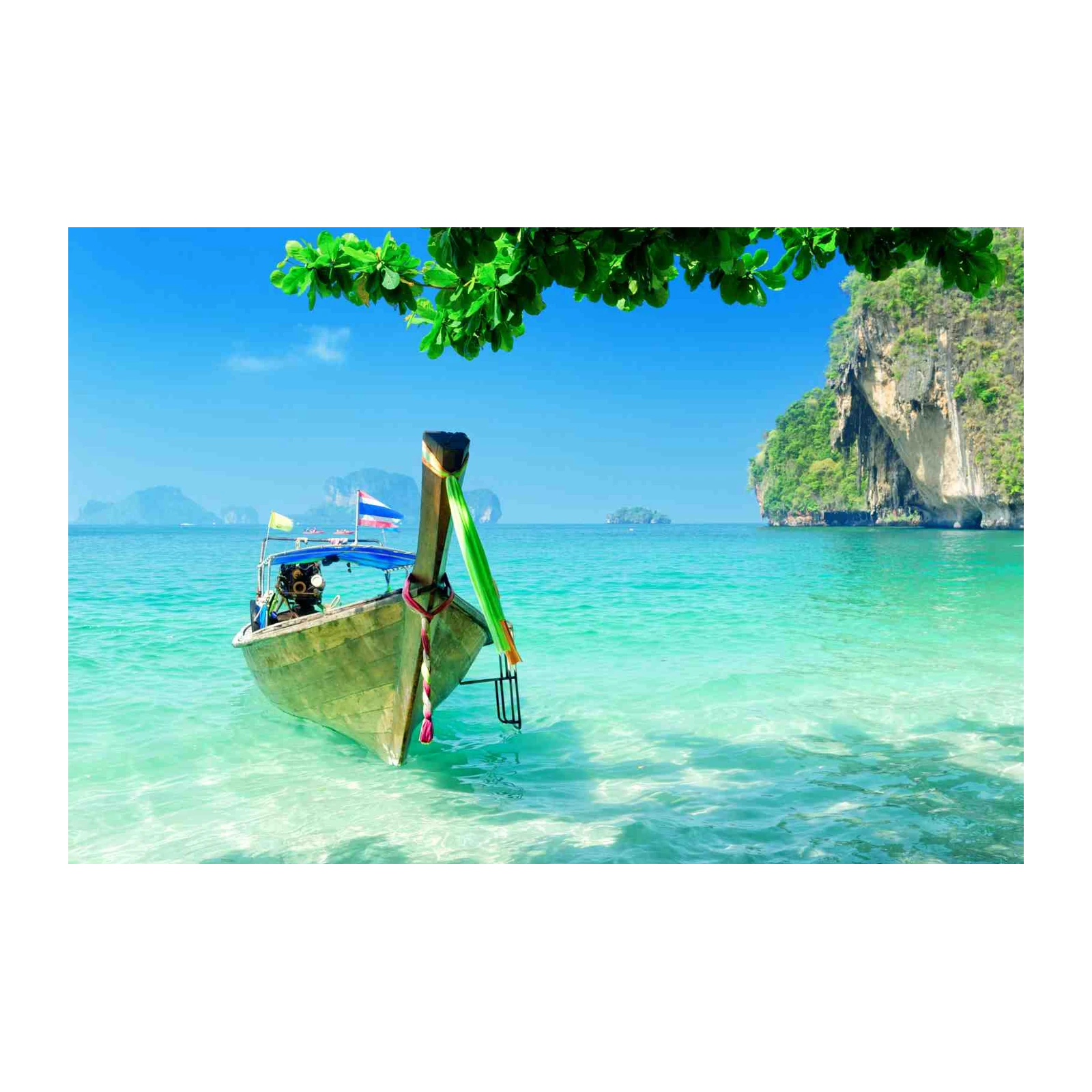 Tropical Thai Boat Paradise Wall Art