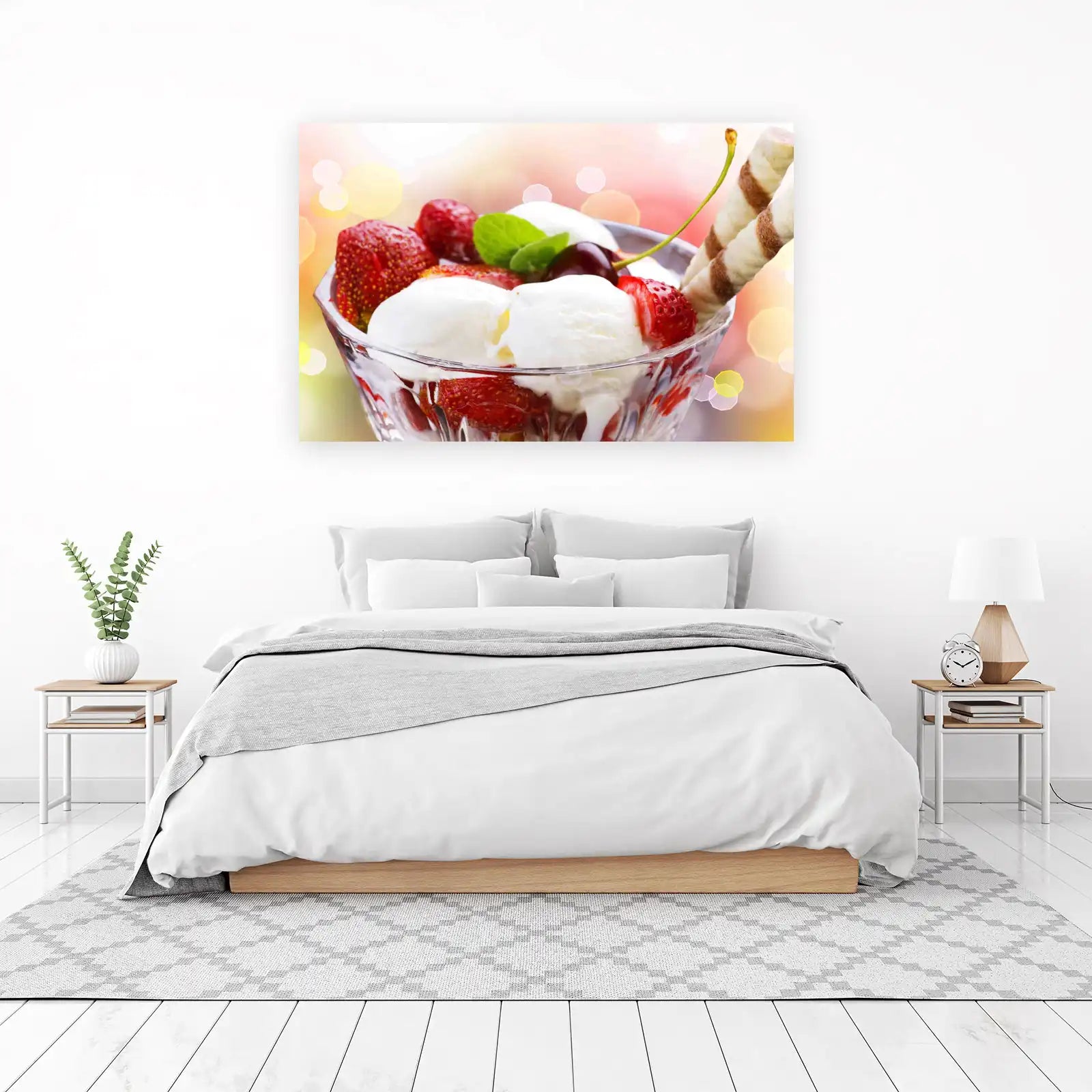 Sumptuous Strawberry Sundae Dessert Wall Art