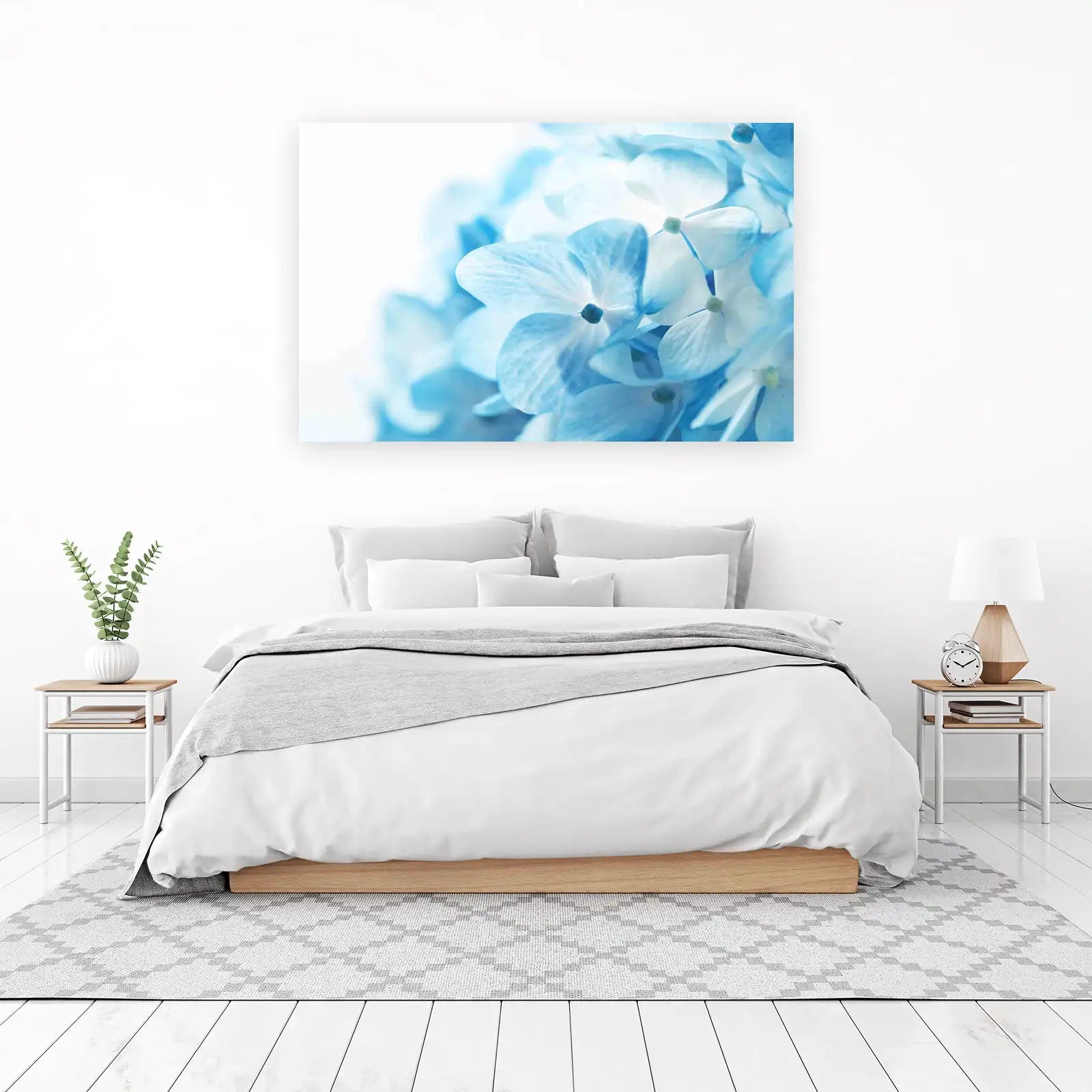 Serene Blue Hydrangea Floral Wall Art