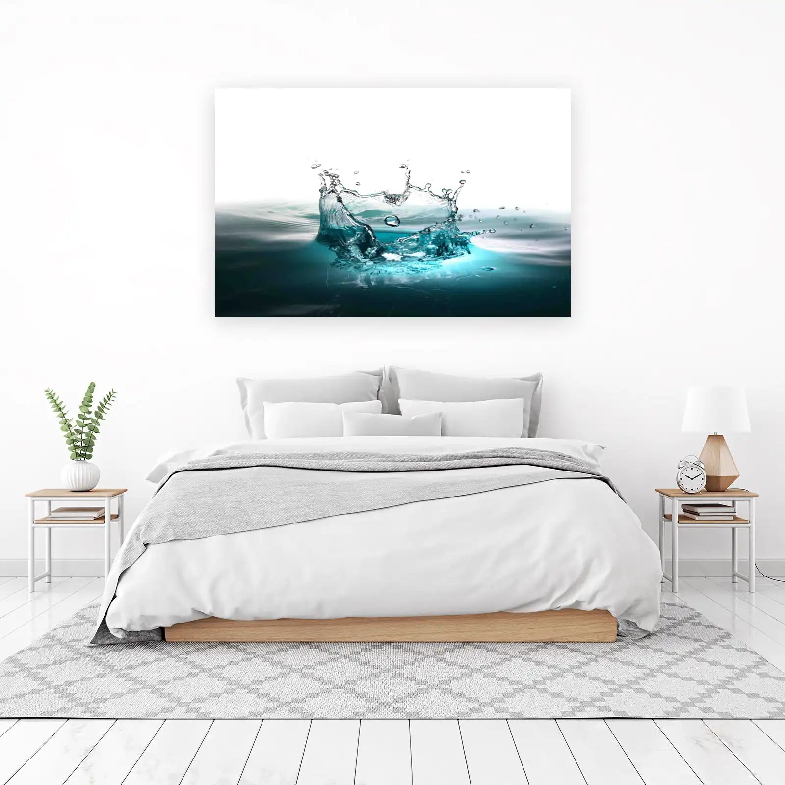 Aqua Splash Serenity: Modern Water Wall Art