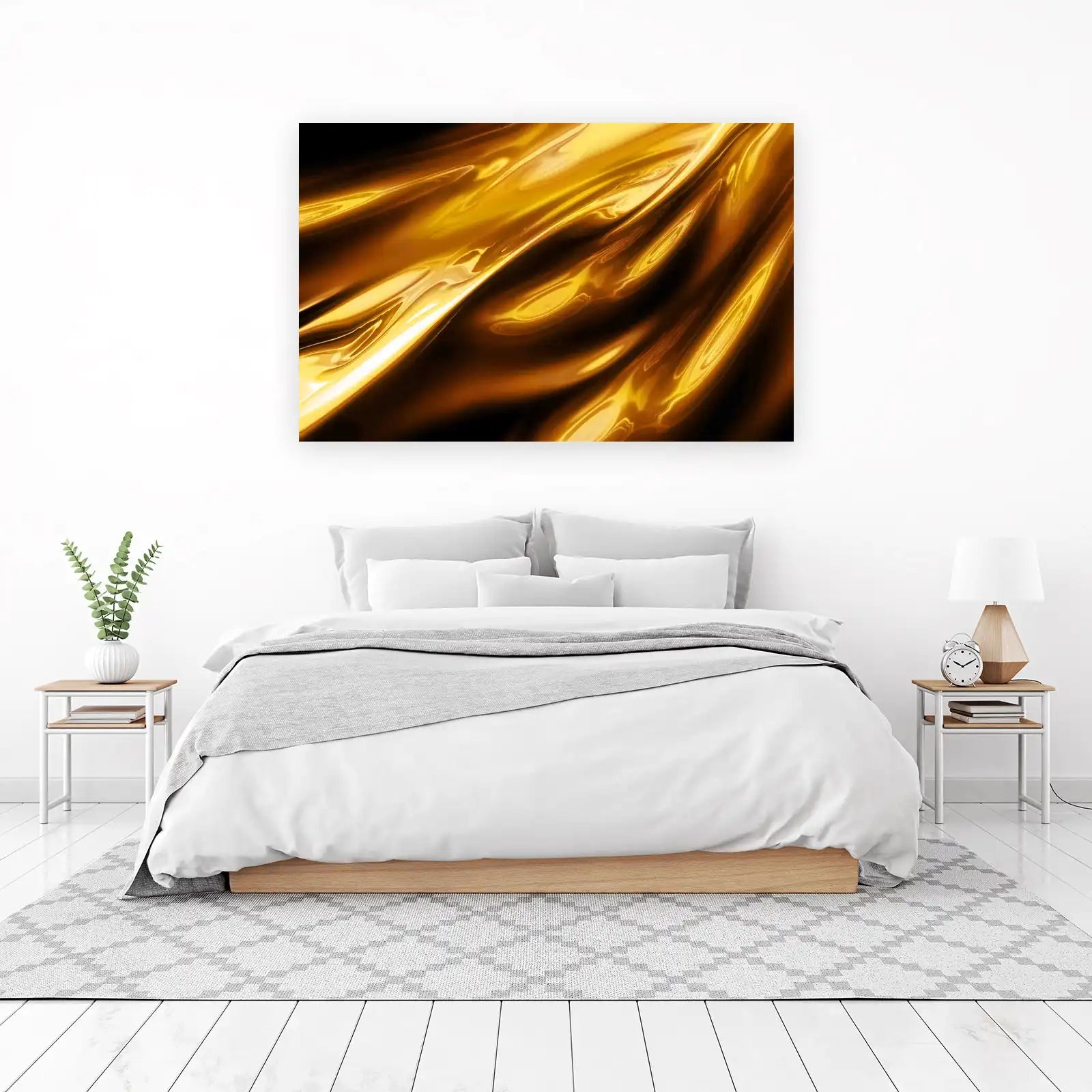 Liquid Gold Flow Abstract Modern Art Wall Art