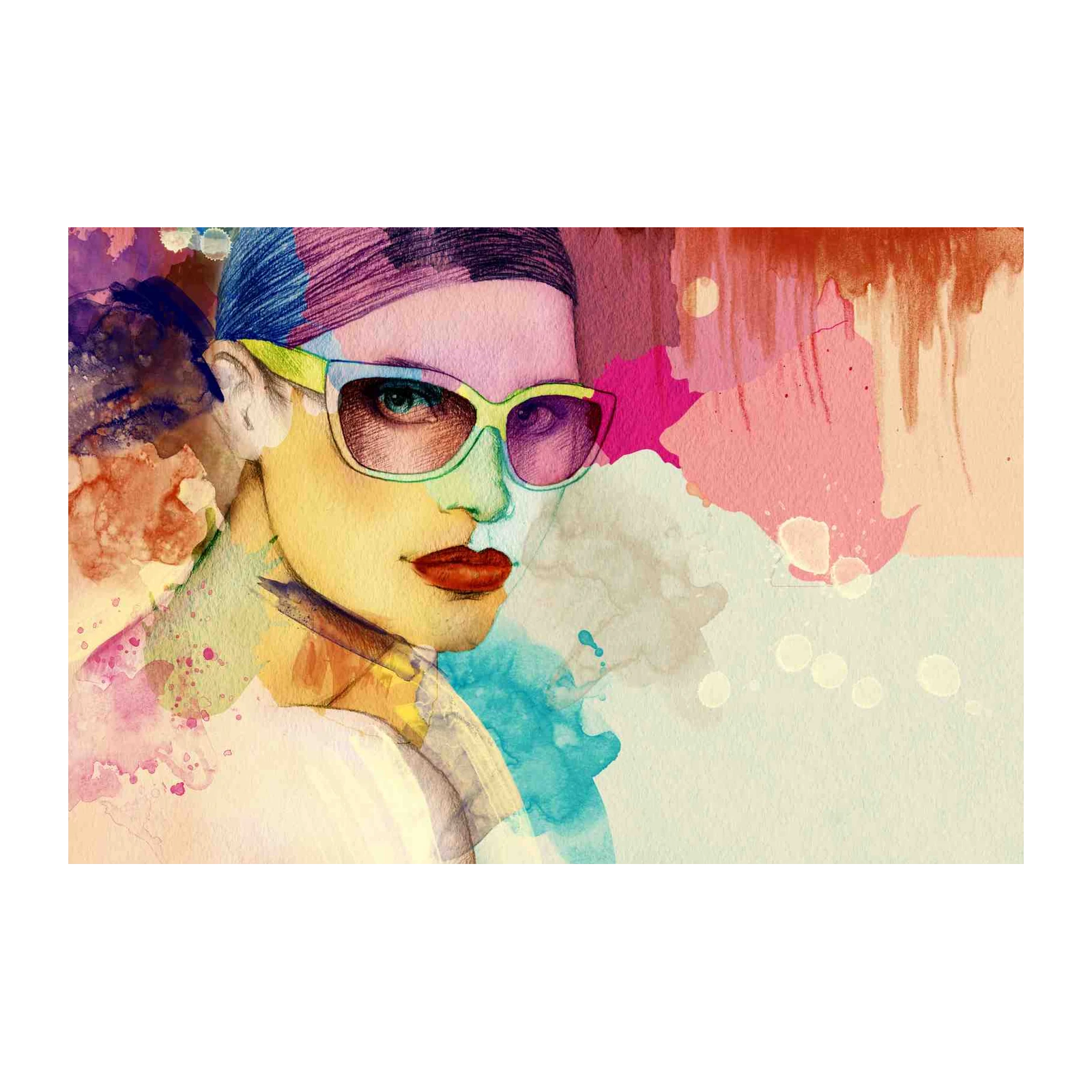 Vibrant Watercolor Woman Fashion Wall Art