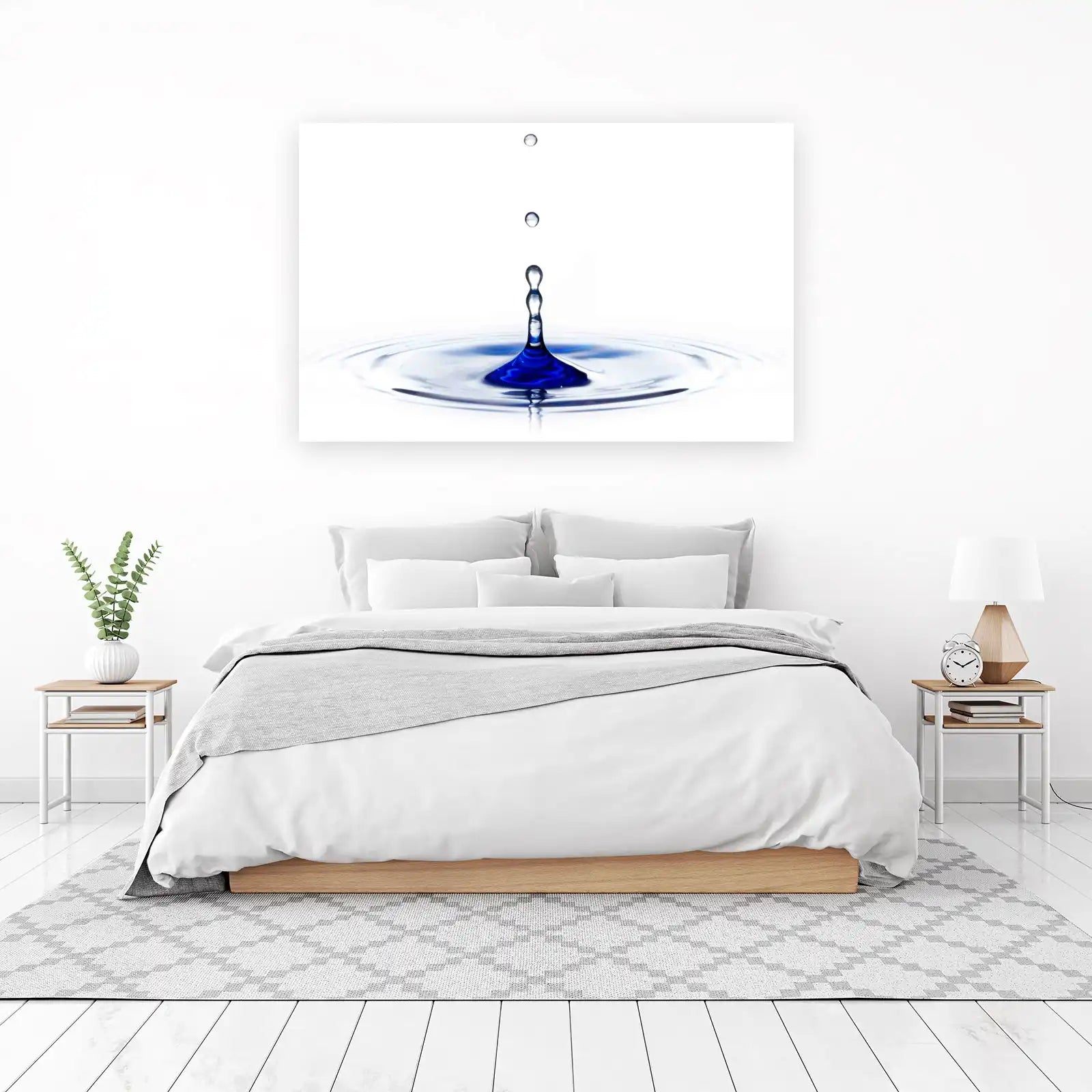Blue Water Drop Splash Wall Art