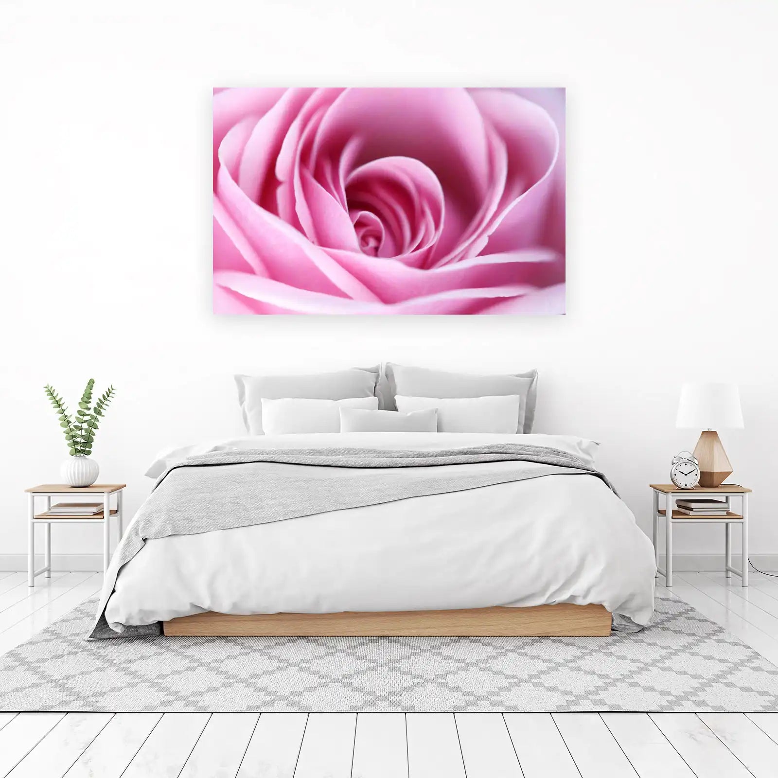 Elegant Pink Rose Macro Art Wall Art