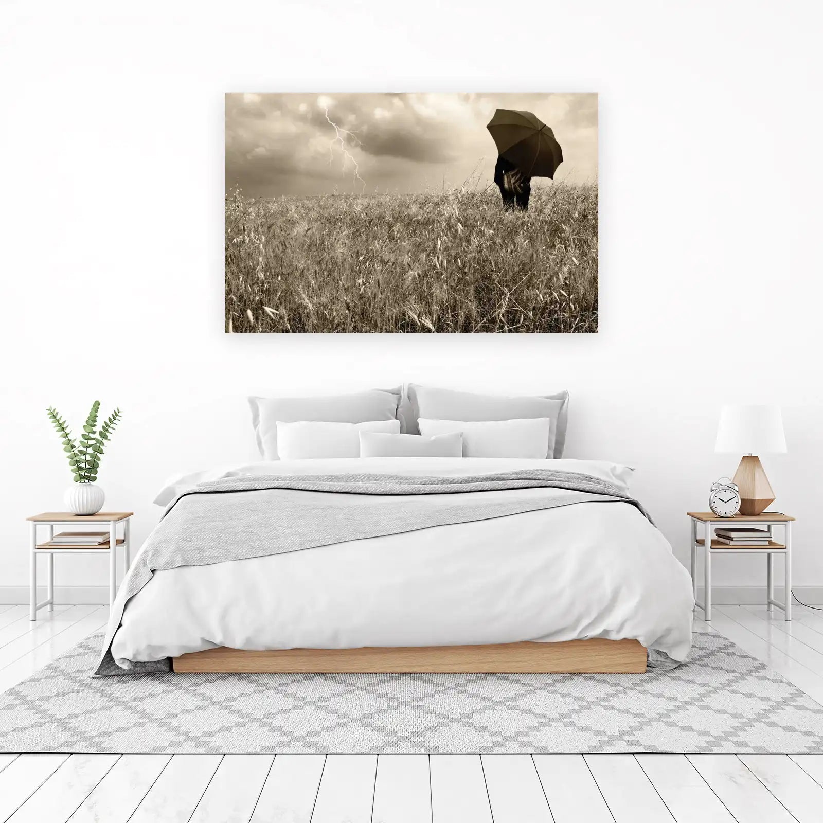 Stormy Field Solitude Vintage Wall Art