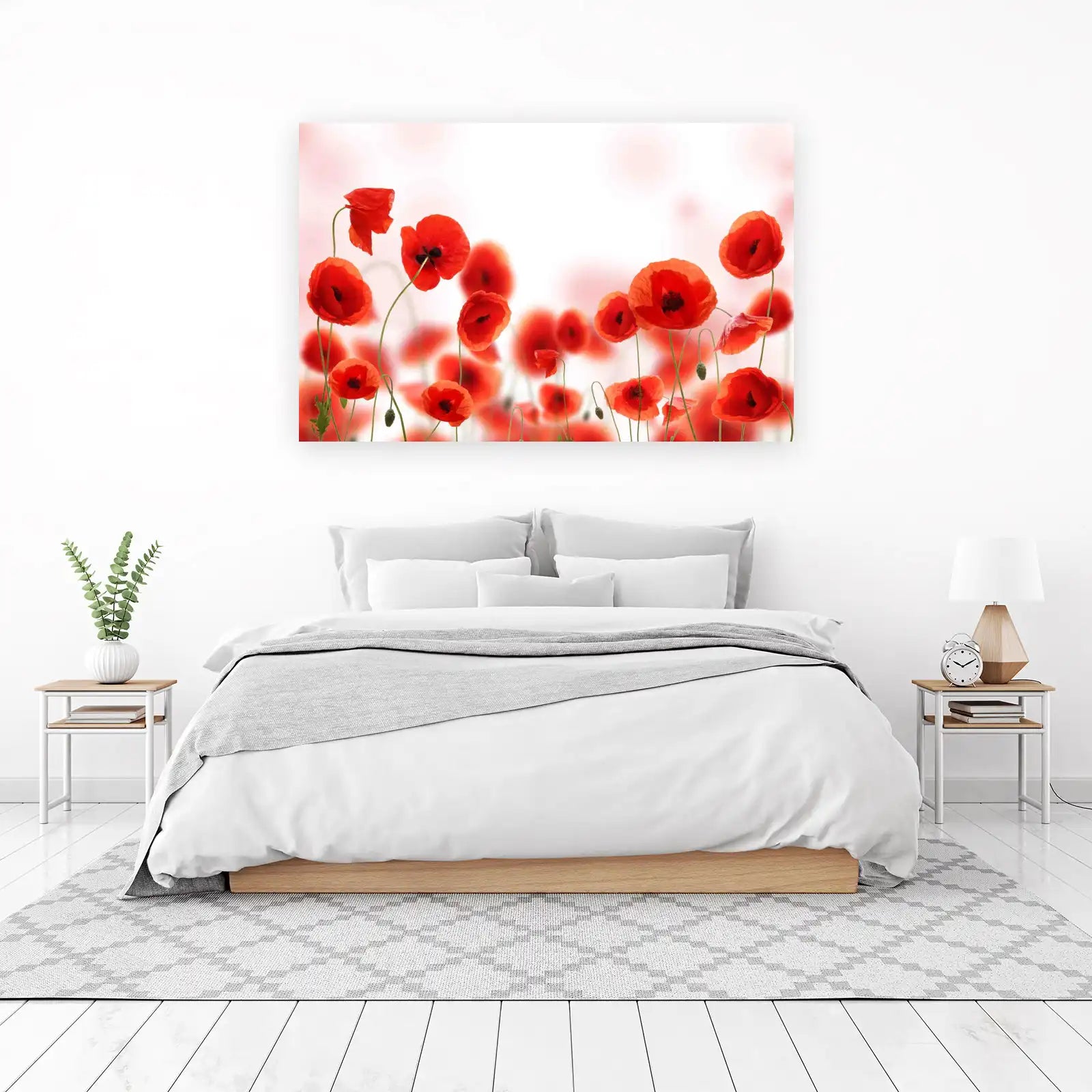 Vibrant Red Poppy Field Wall Art