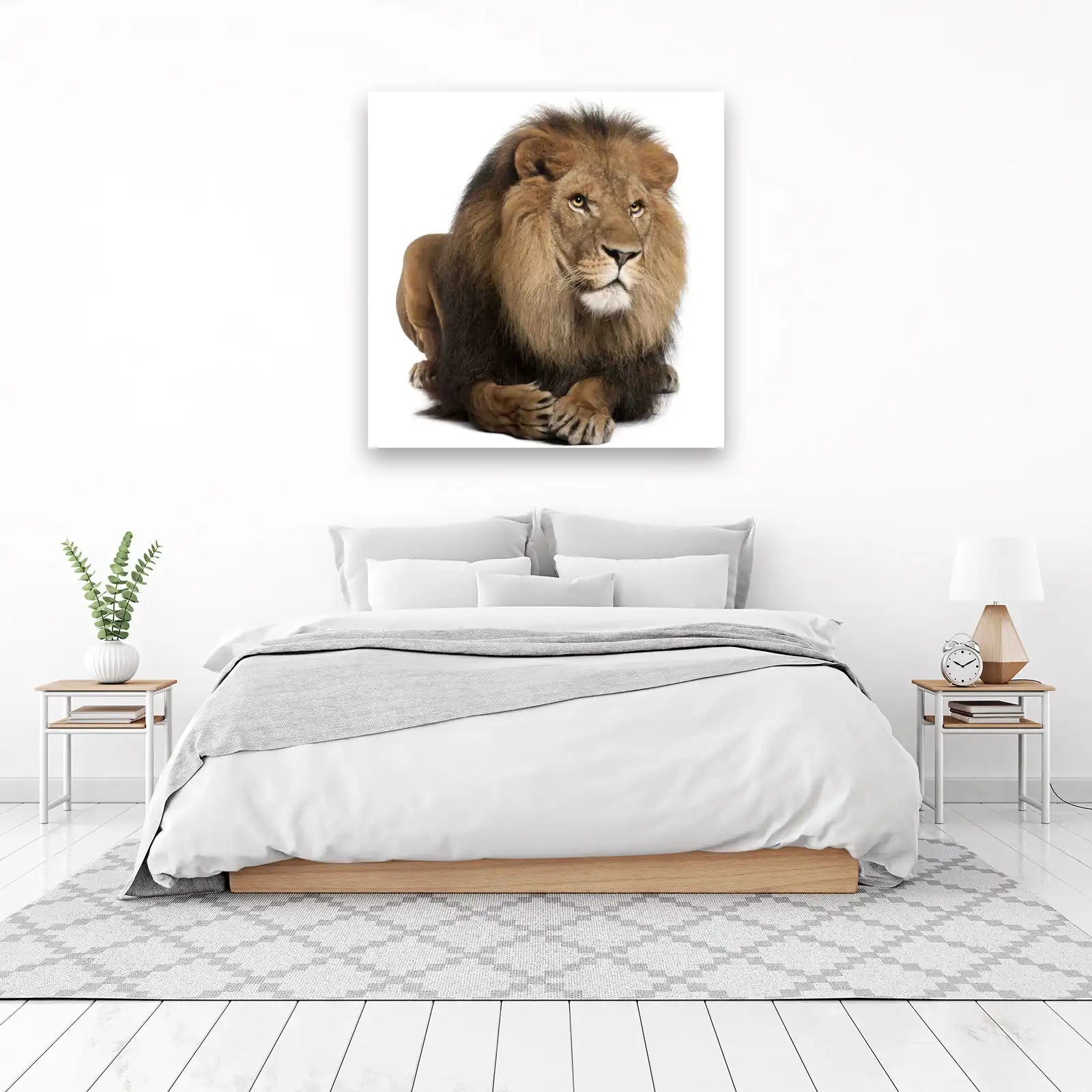 Majestic Lion Portrait Wall Art | Wildlife Art