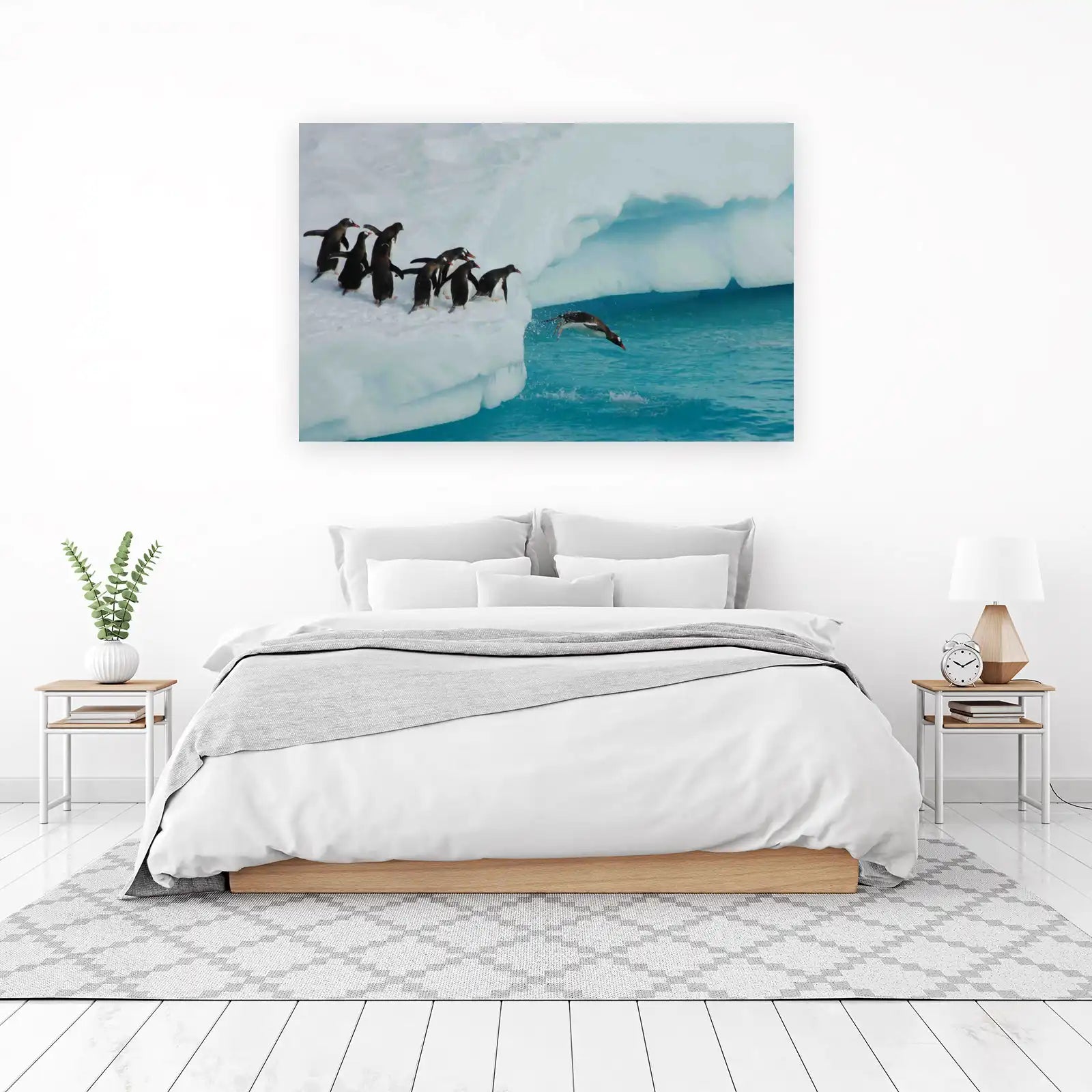 Penguins Taking the Plunge Wall Art