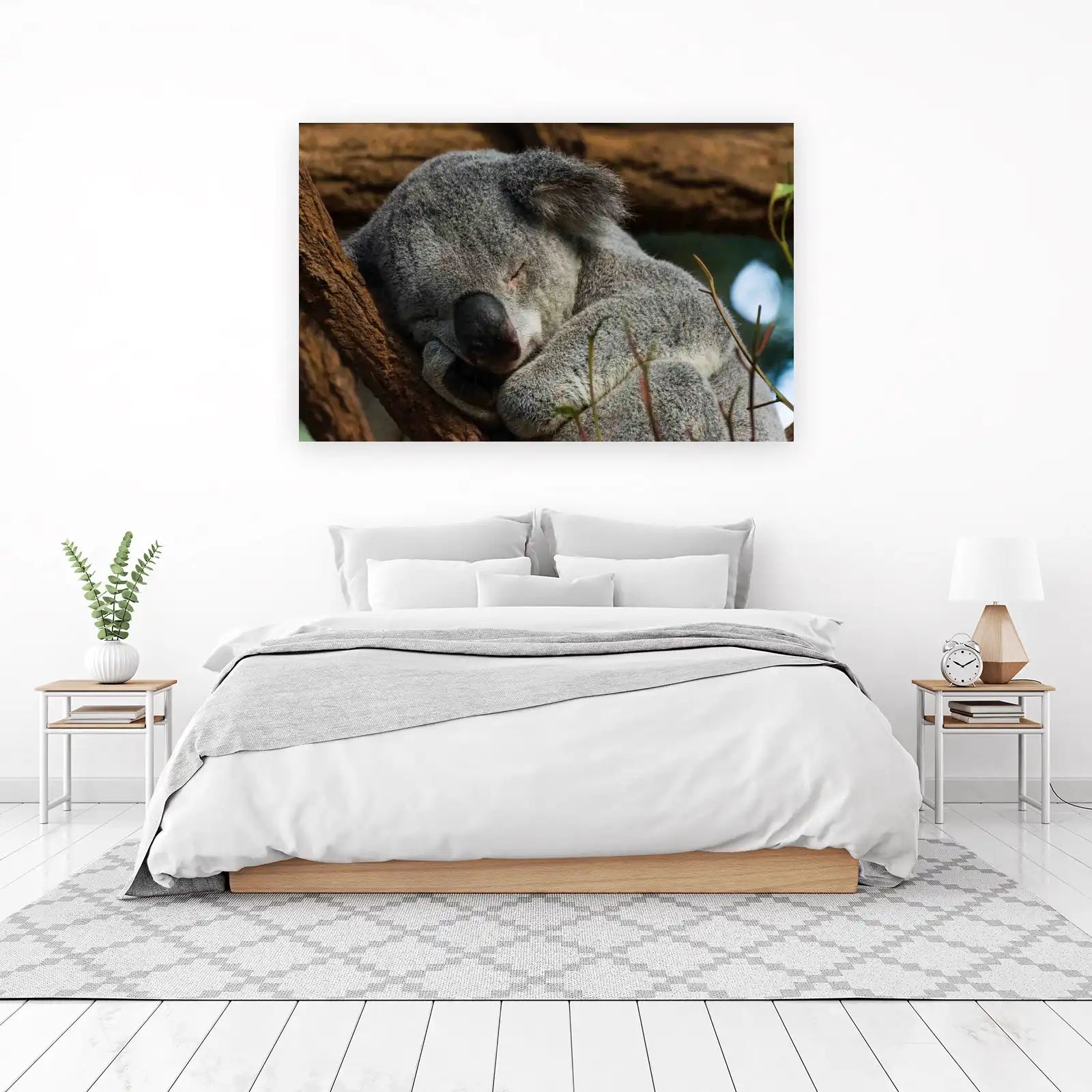 Peaceful Koala Sleeping on Tree Wall Art