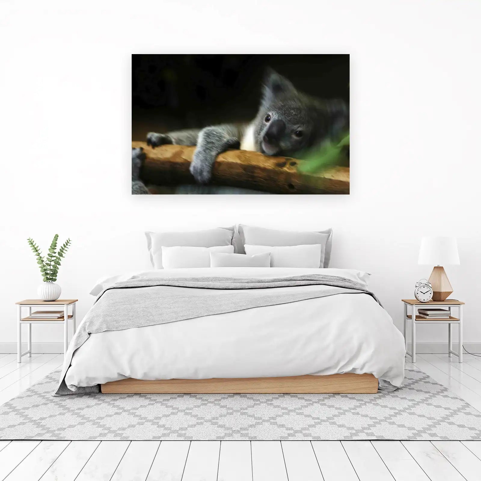 Adorable Koala Resting on Branch Wall Art