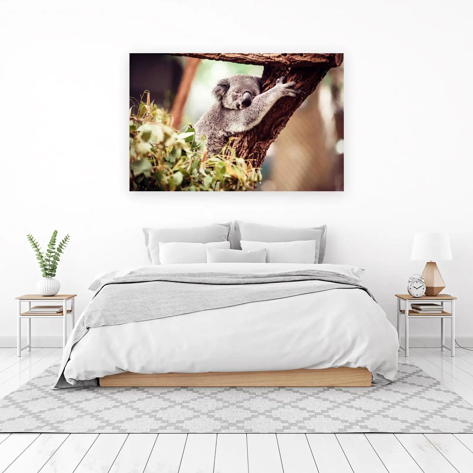 Peaceful Koala Hugging Tree Wall Art