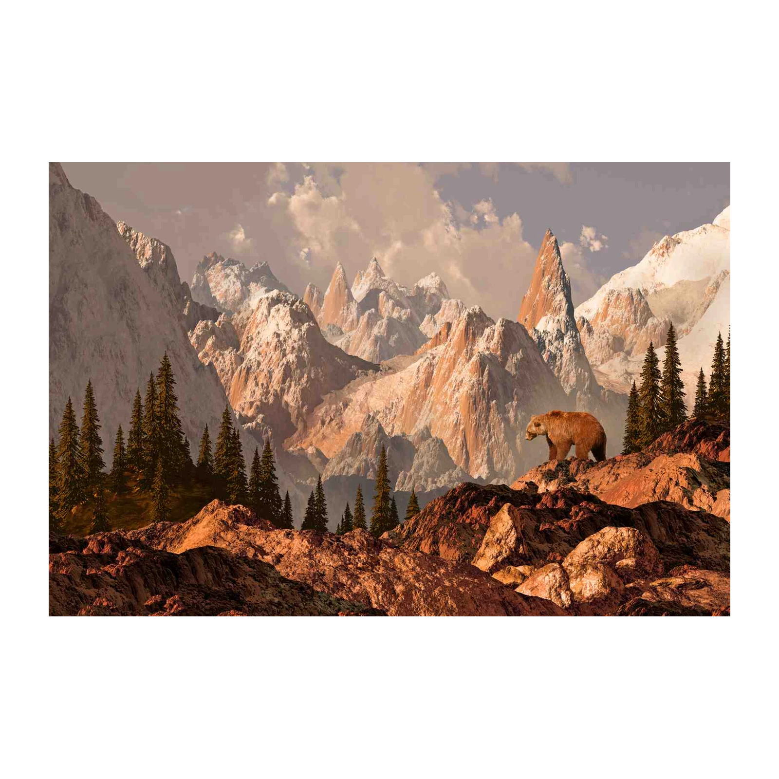 Majestic Bear Mountain Landscape Wall Art