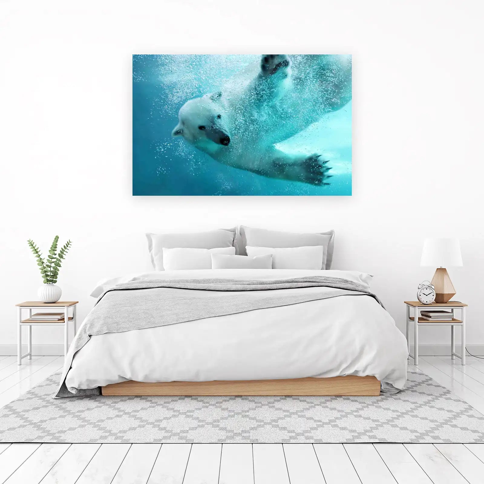Majestic Polar Bear Underwater Arctic Adventure Wall Art