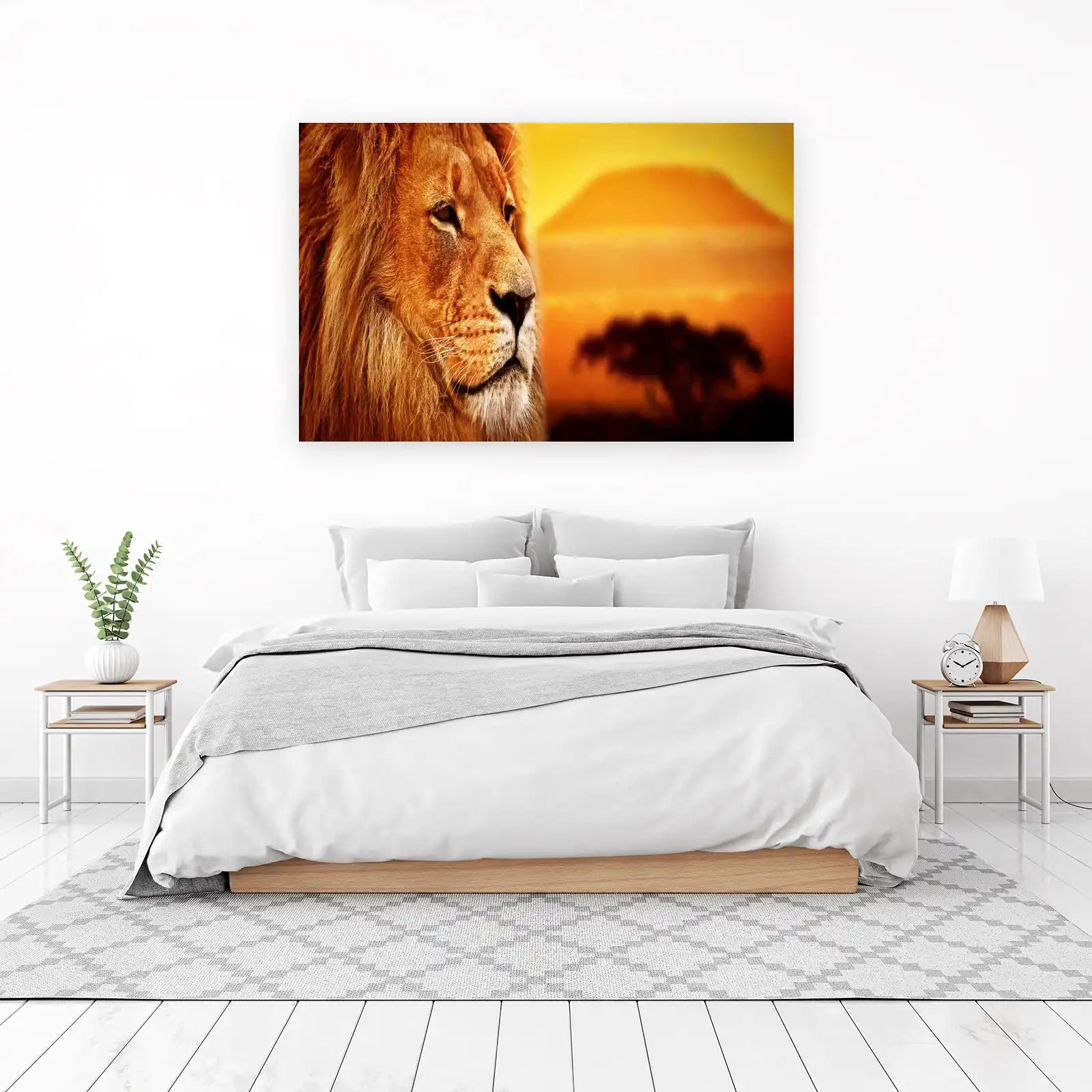 Majestic Lion Safari Sunset Wall Art