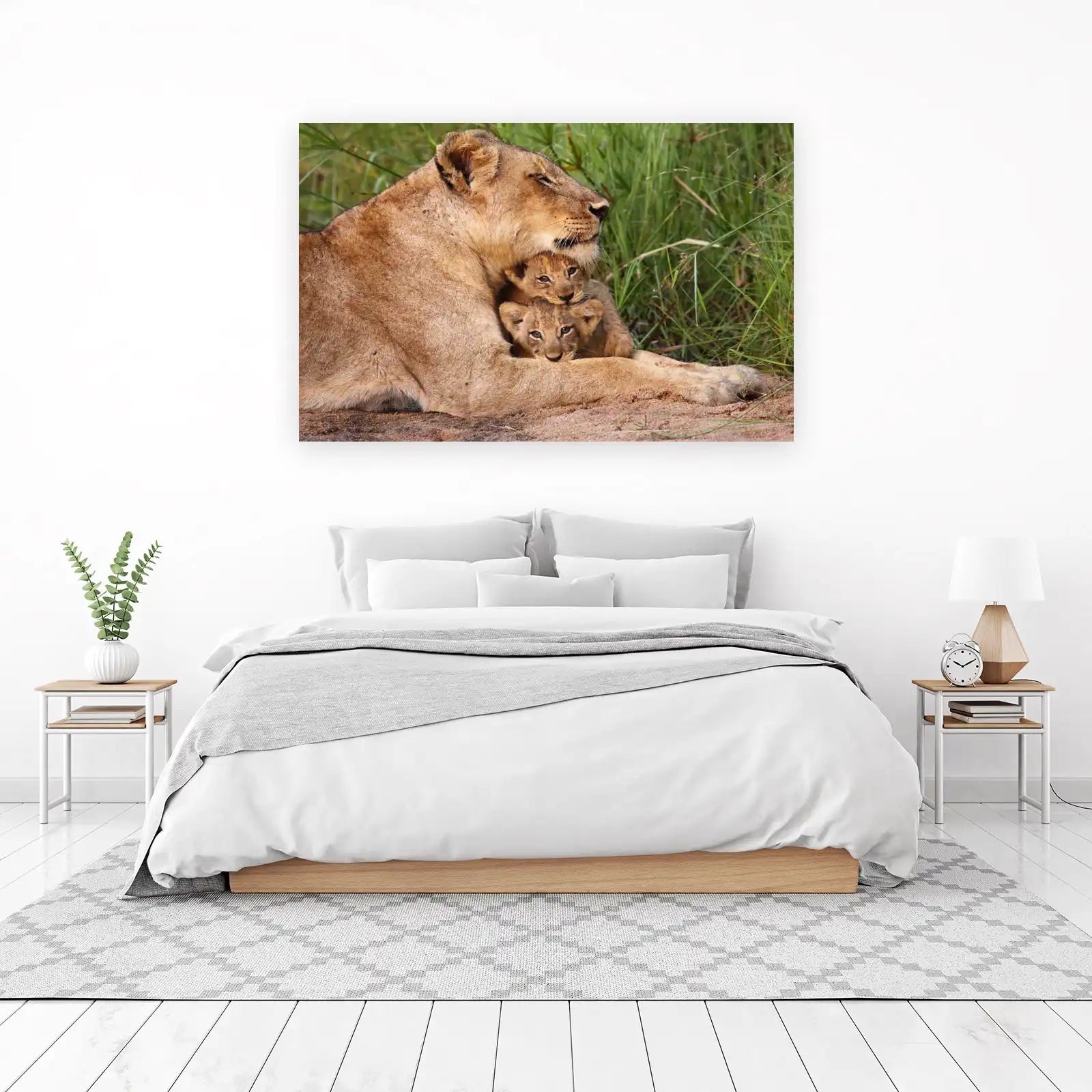 Majestic Lioness & Cubs Serene Moment Wall Art