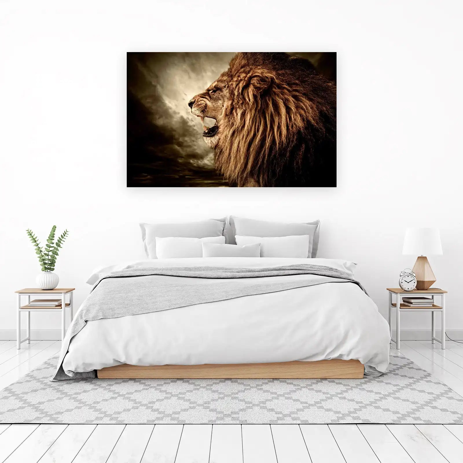 Majestic Roaring Lion Power Wall Art