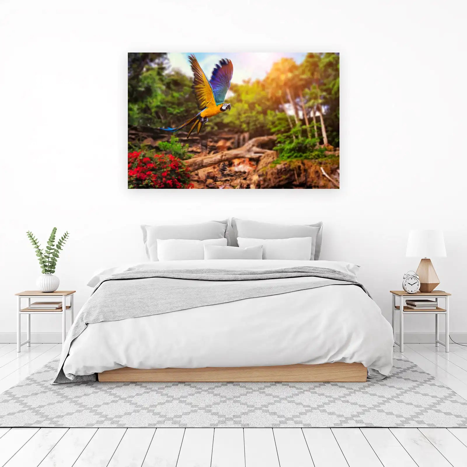 Vibrant Macaw Flight Wall Art