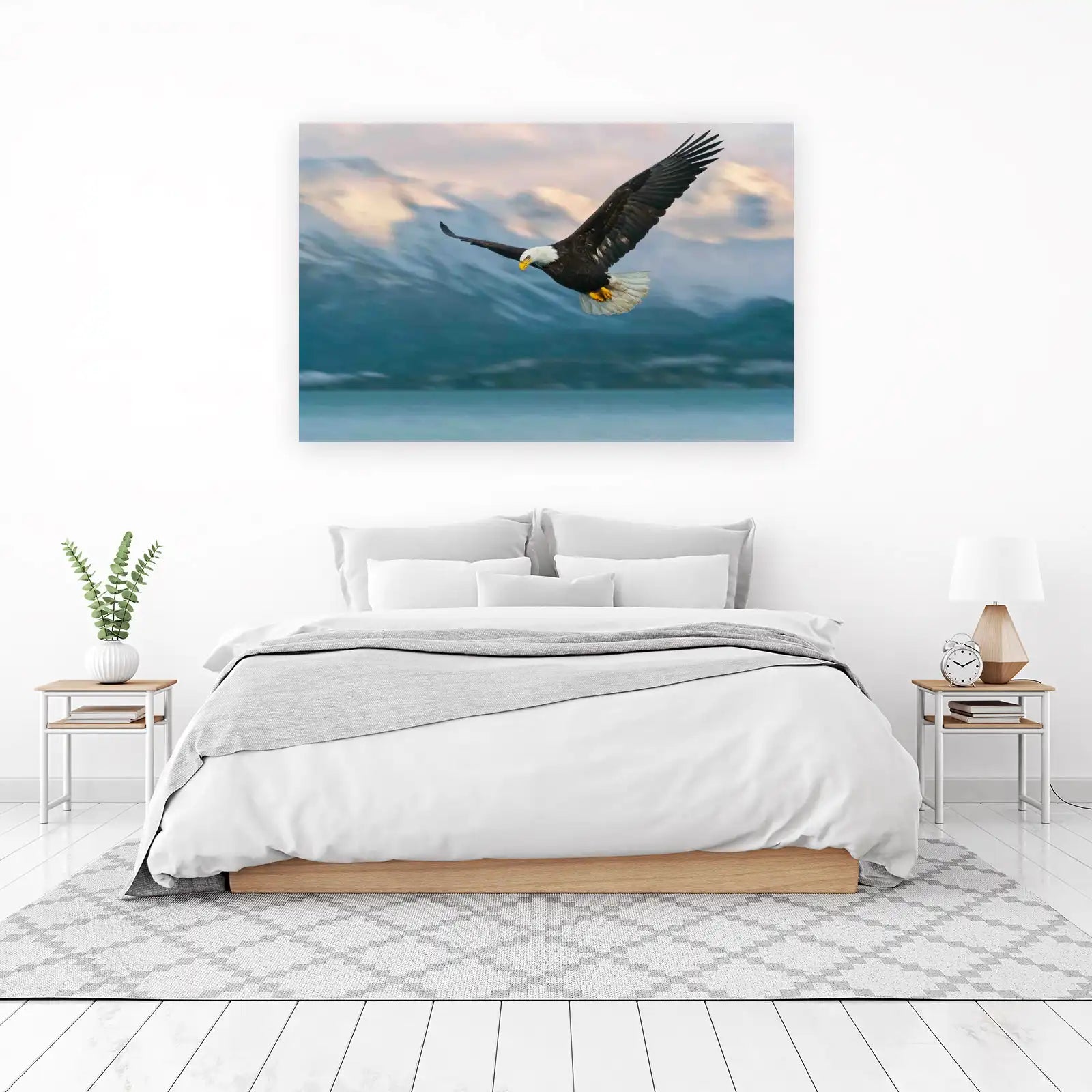 Majestic Eagle Soaring Over Mountains Wall Art